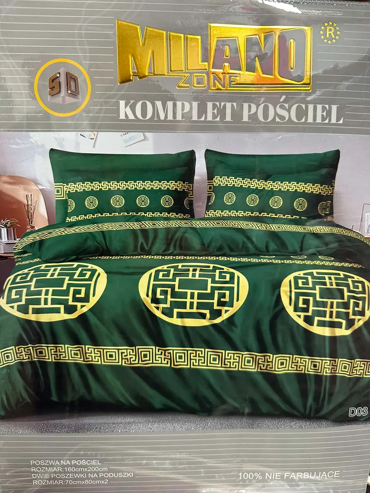 Komplet Pościel 3CZ Milano Zone 160/200 Zielony