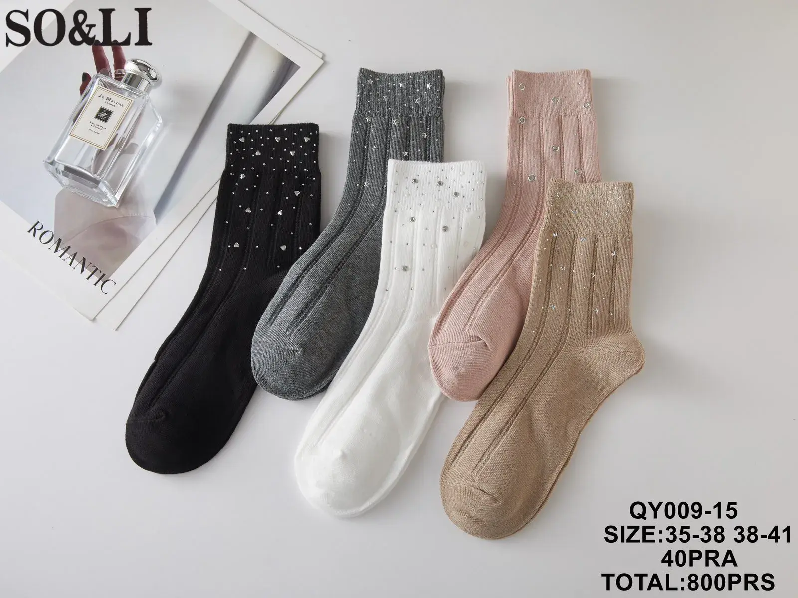 Skarpetki damskie SO&LLI z cekinami roz. 35-38/41
