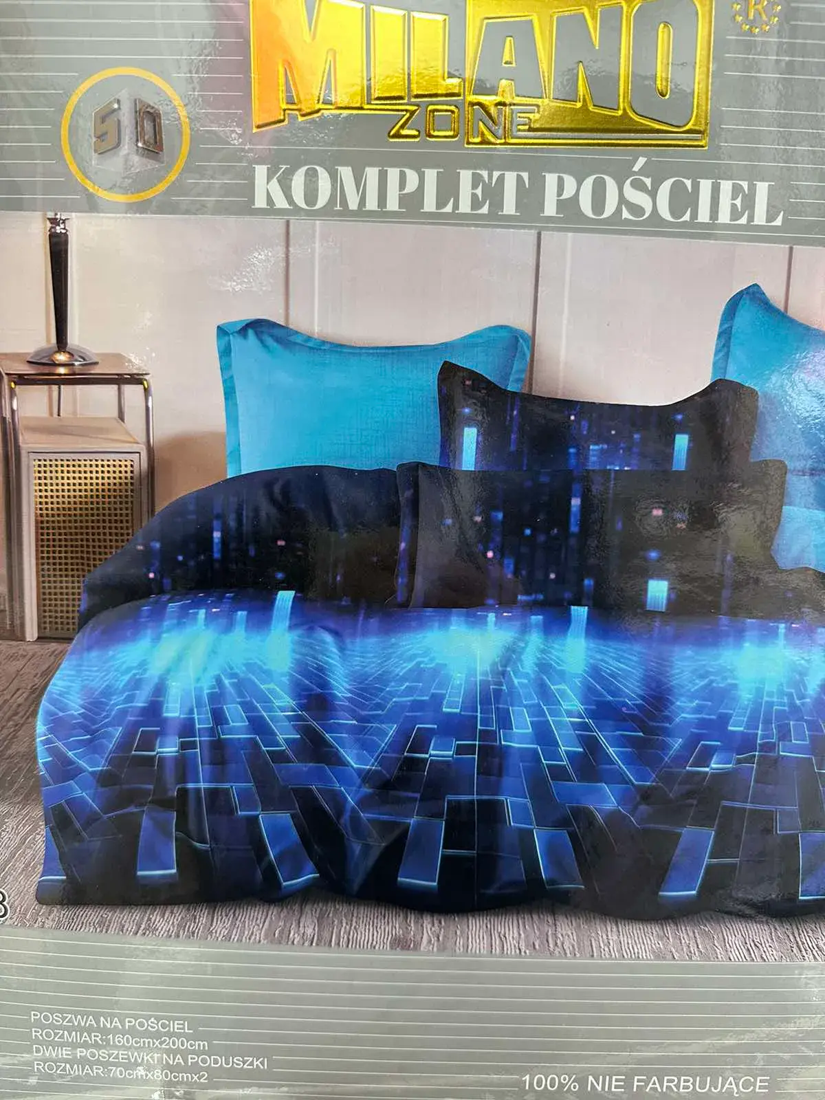 Komplet Pościel 3cz Milano 160/200 Niebieski