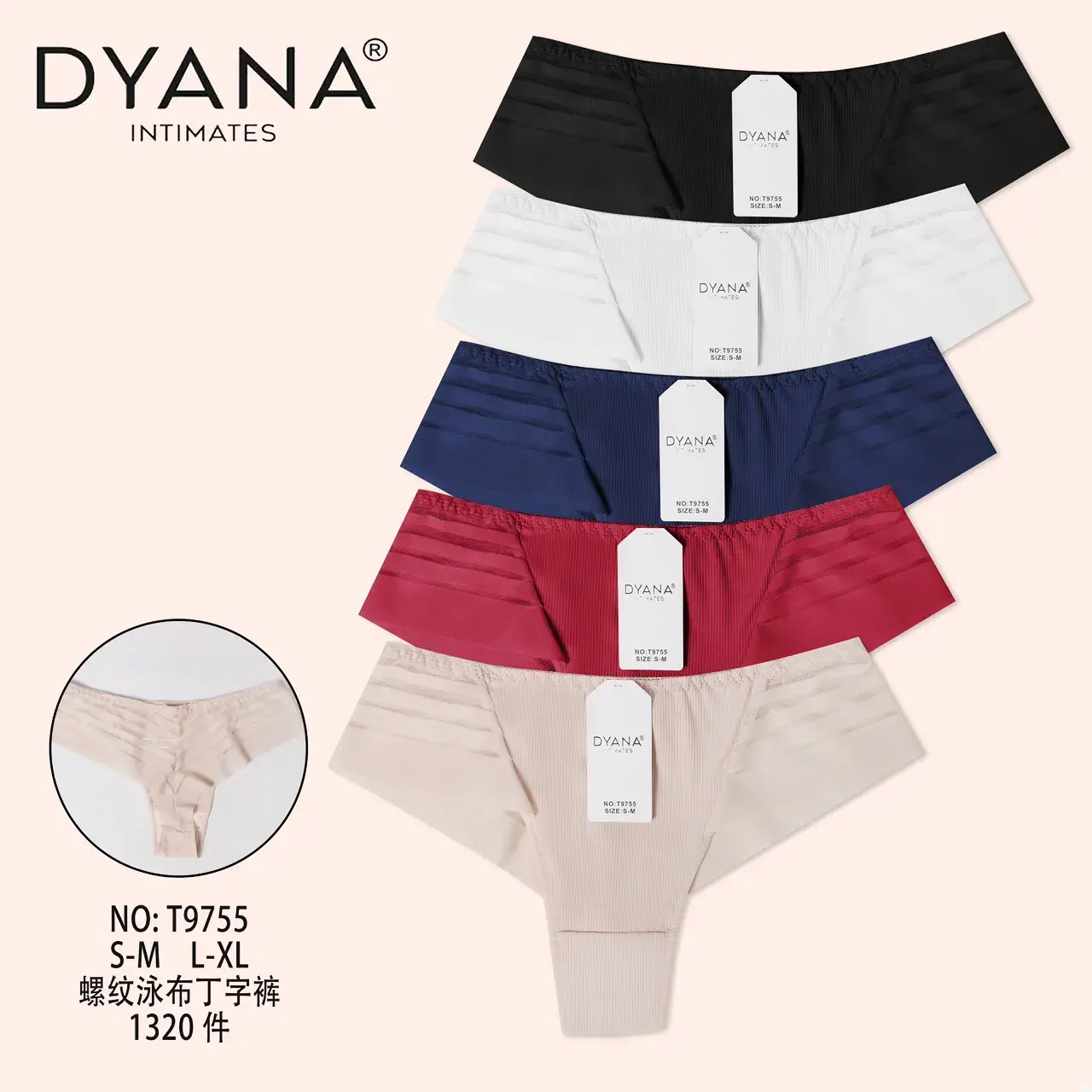 Majtki damskie DYNANANA T0757 S-L XL czarny/biały/granatowy/czerwony/beżowy