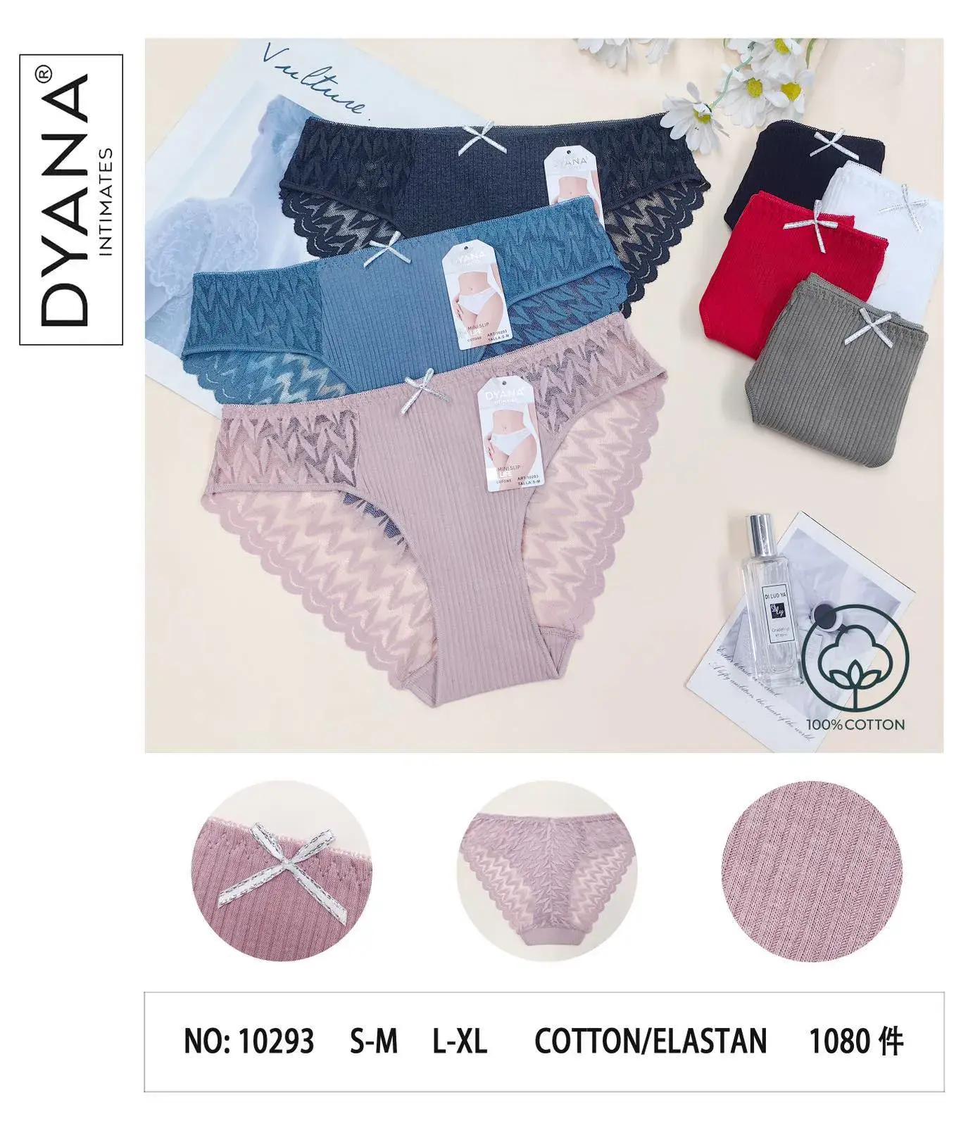Majtki damskie DYN Intimates S-M-L bawełna/elastan NO:10293