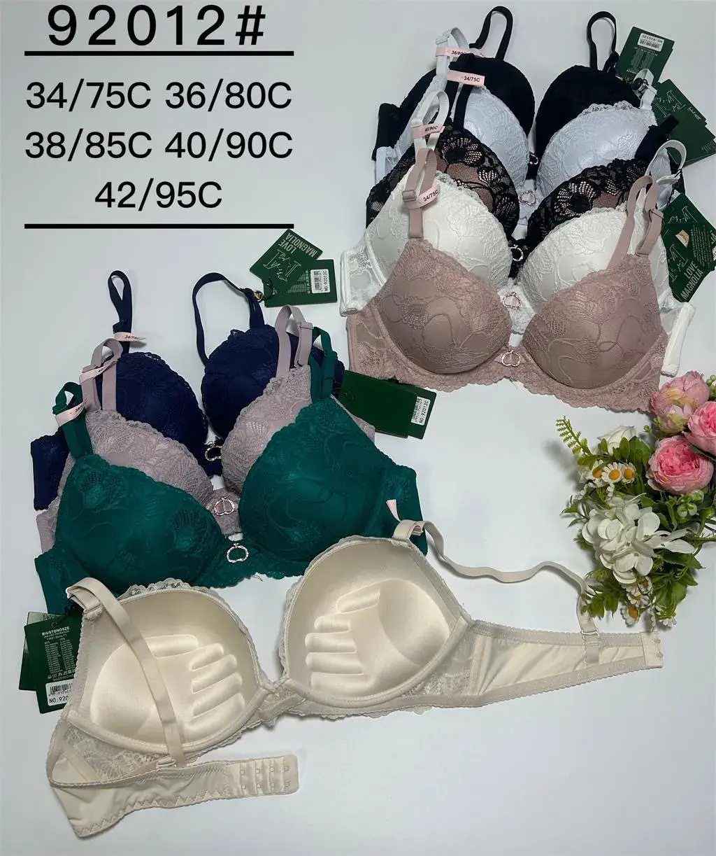 Biustonosz damski push-up koronkowy 34/75C-42/95C