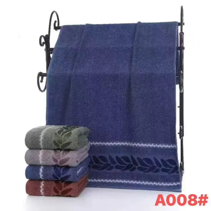Ręczniki bawełniane 50x100cm granatowe z wzorem liści