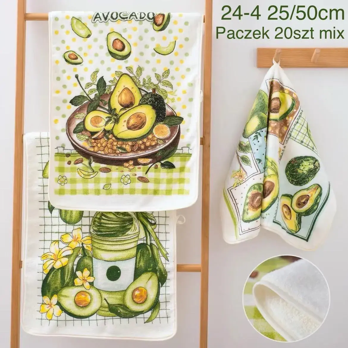 Ręczniki kuchenne Avocado 24-42,5/50cm, paczka 20 szt mix