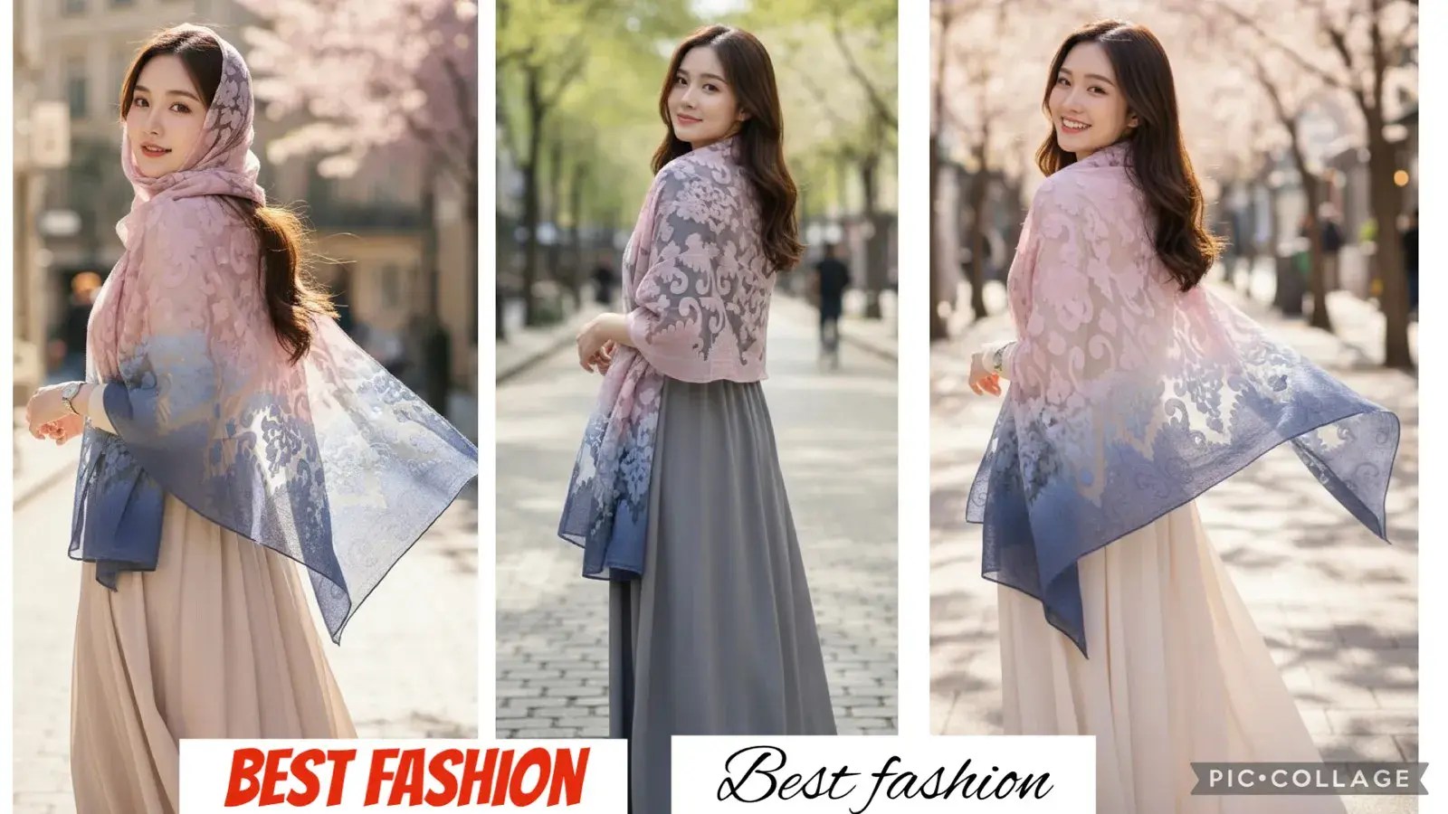Szaliki damskie Best Fashion gradient granatowo-różowe