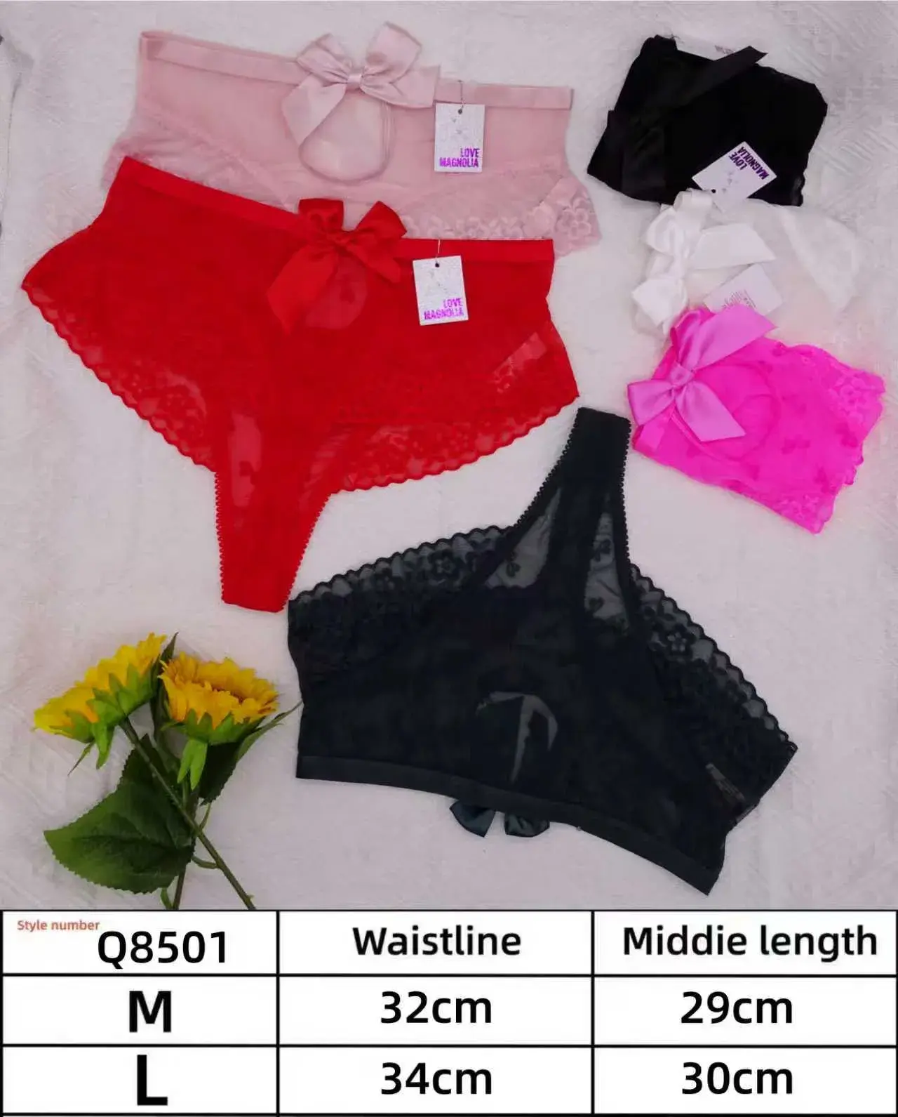 Majtki damskie koronkowe Q8501 M/L, 6 kolorów