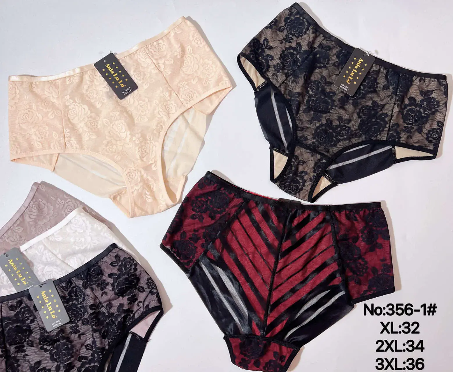 Majtki damskie XL-36, XXL-38, XXXL-40 koronkowe 4 szt