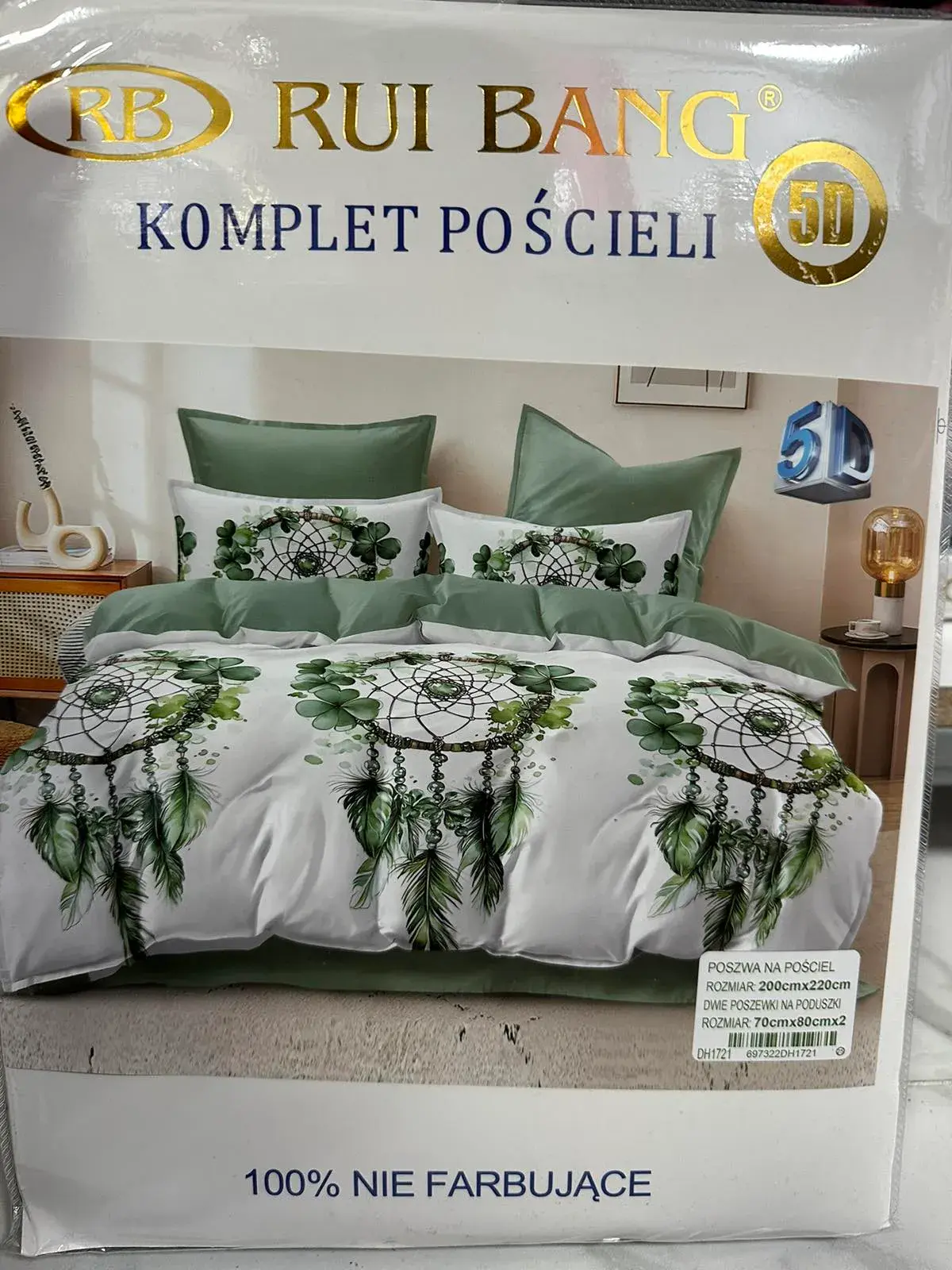 Komplet Pościeli Rui Rui Bang 3CZ 200/220 zielony