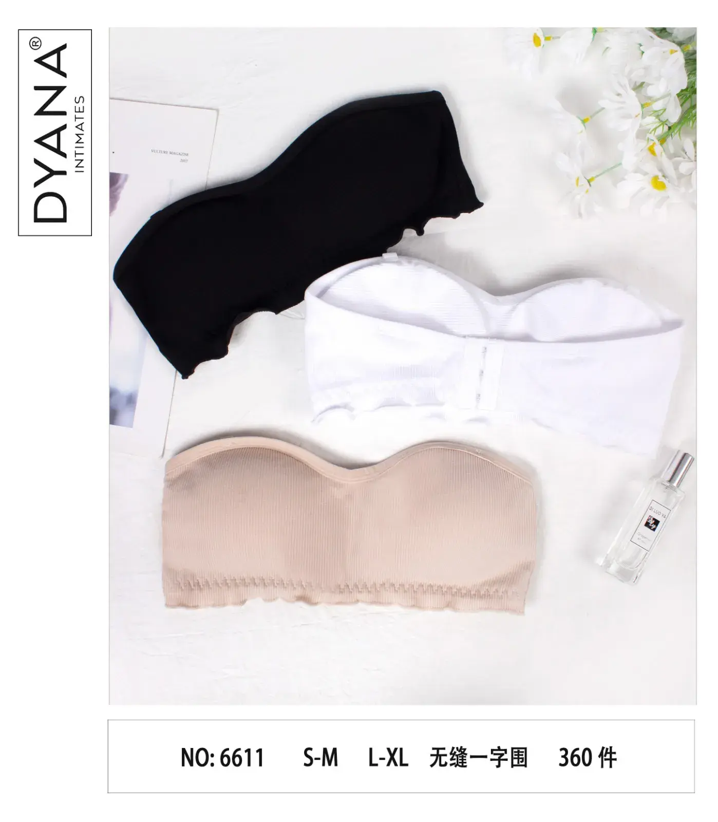 Biustonosz damski bezszwowy DYNAN S-M L-XL 3 szt