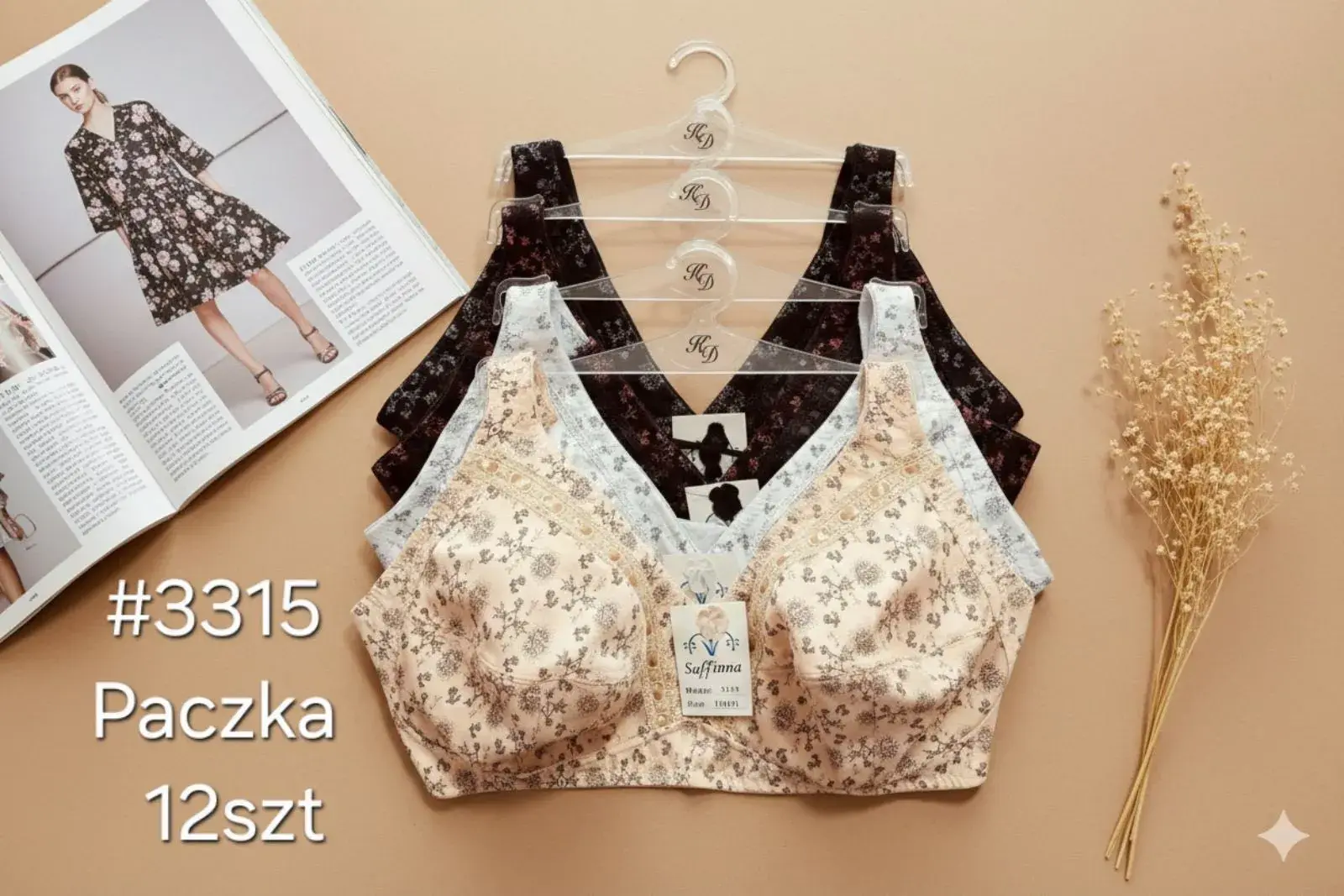 Biustonosz Damski C D DD Paczka 3 szt #3315