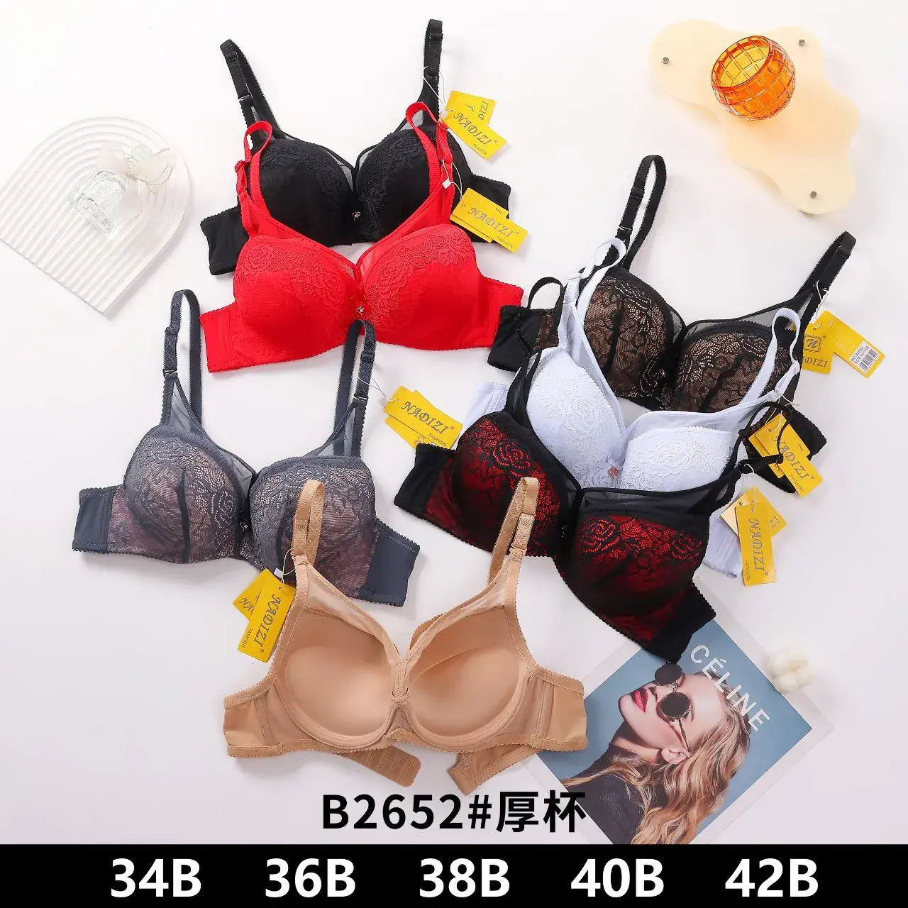 Biustonosz damski push-up B2652, rozmiary 34B-42B