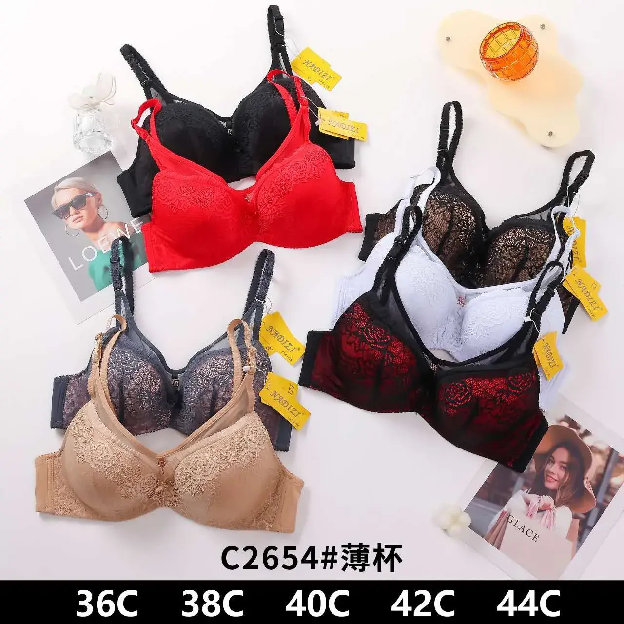 Biustonosz damski push-up C2654, rozmiary 36C-44C