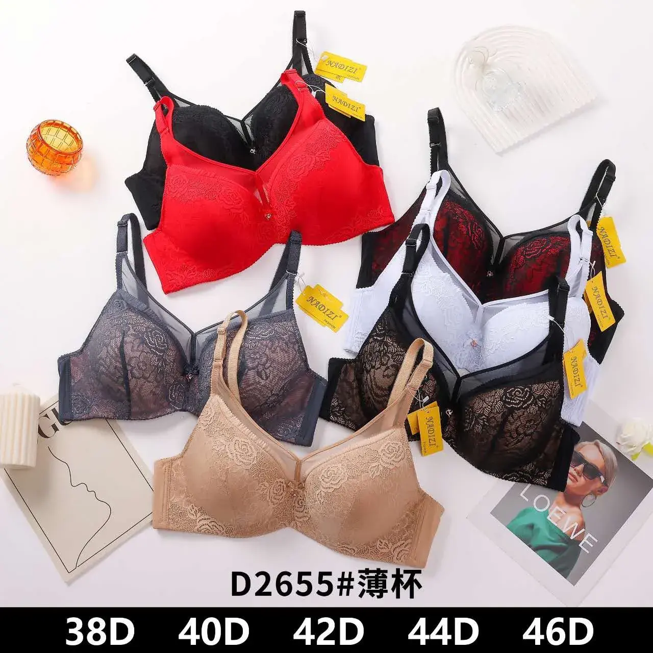 Biustonosz damski D2655 push-up koronka 38D-46D