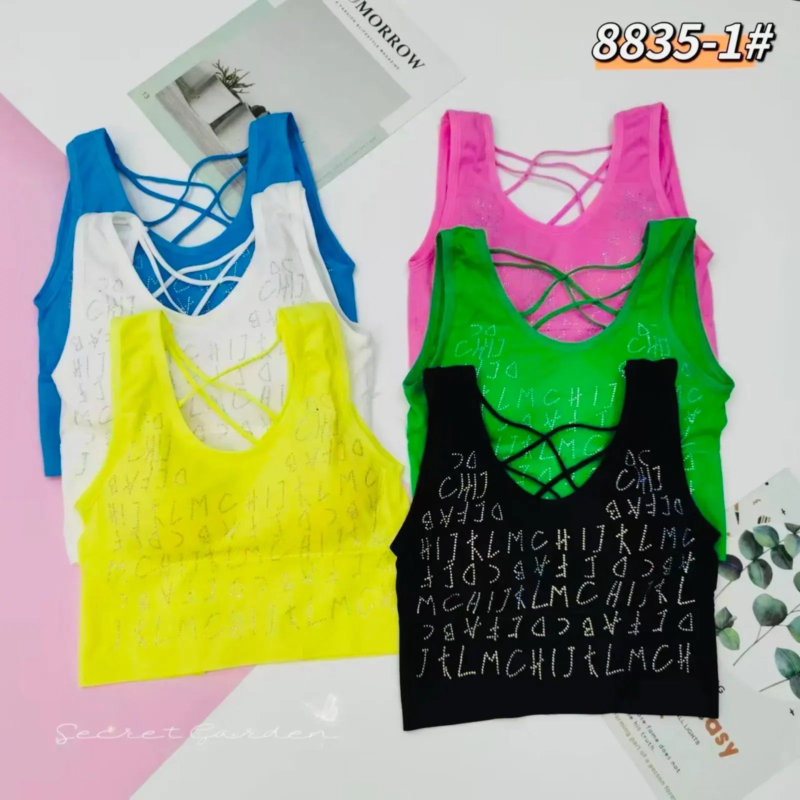 Bralette damski biustonosz z siateczką, wzór 8835-1#