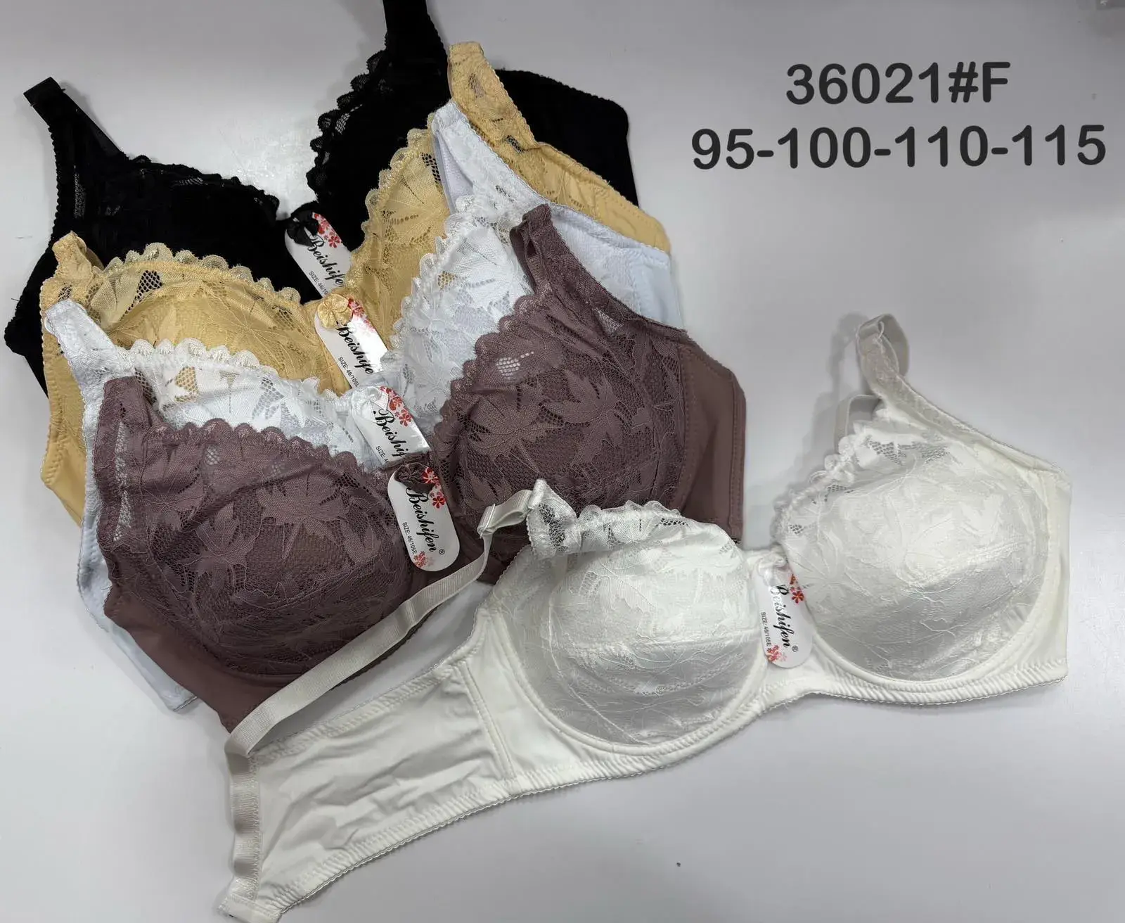 Biustonosz damski koronkowy mix kolorów 95-115 36021F