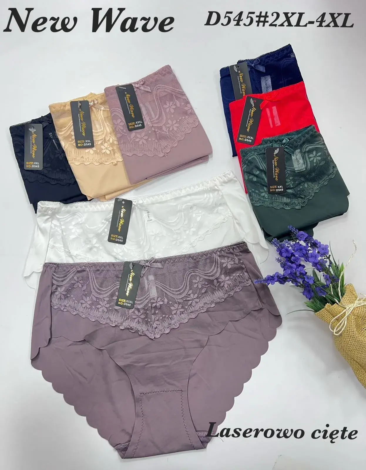 Majtki damskie New Wave D545 2XL-XXL laserowo cięte