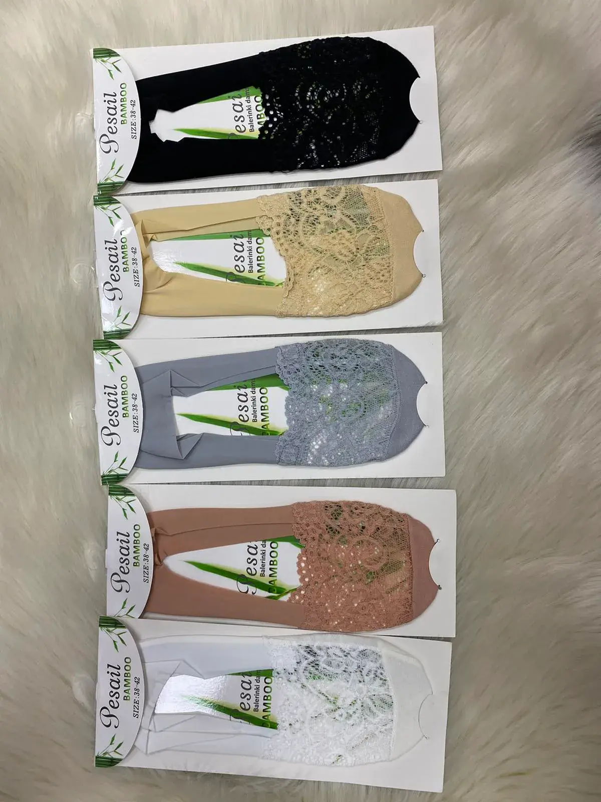 Skarpetki damskie stopki bamboo Estella zestaw 5 kolorów