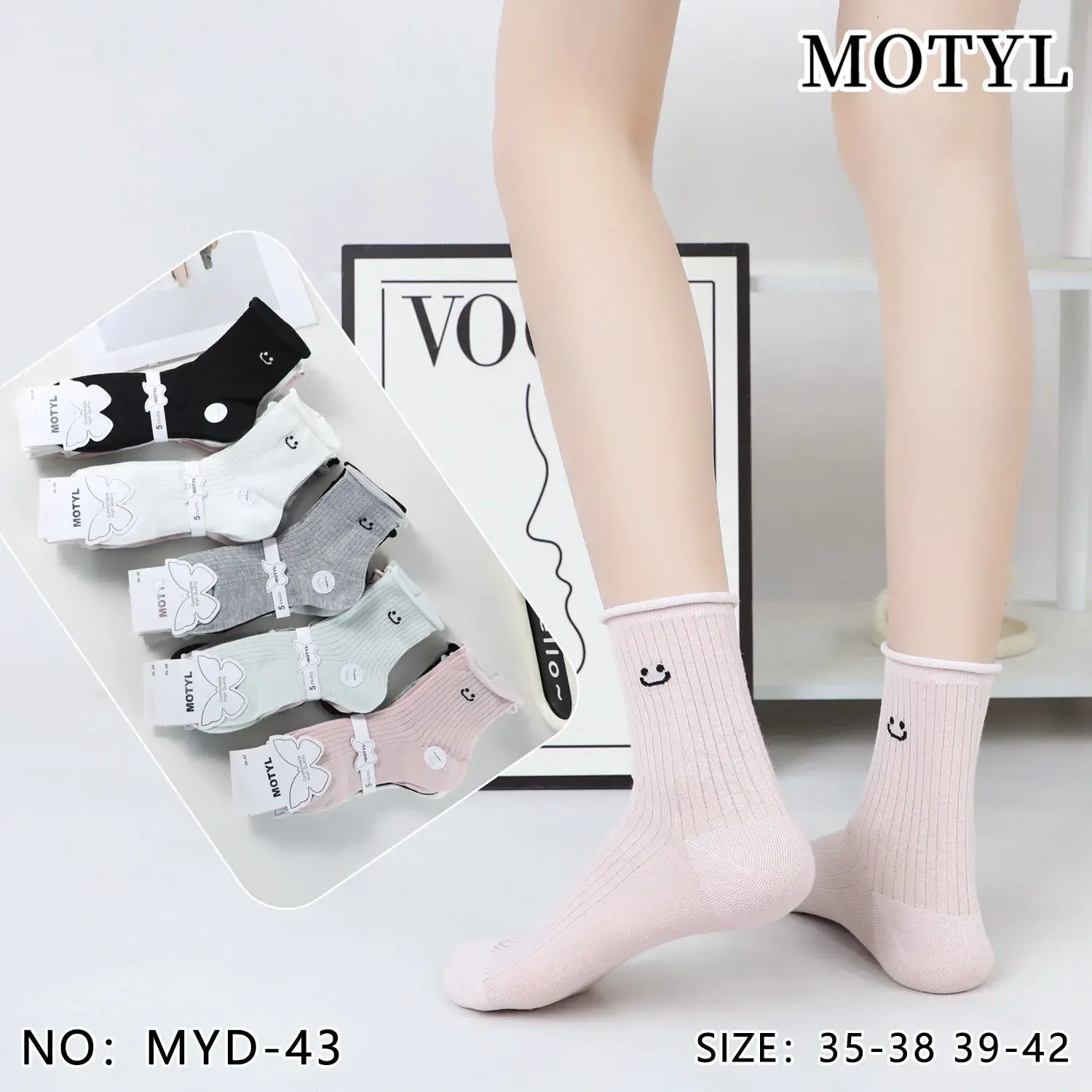 Skarpetki damskie motyle 4 pary rozmiar 35-38, 39-42 MYD-43