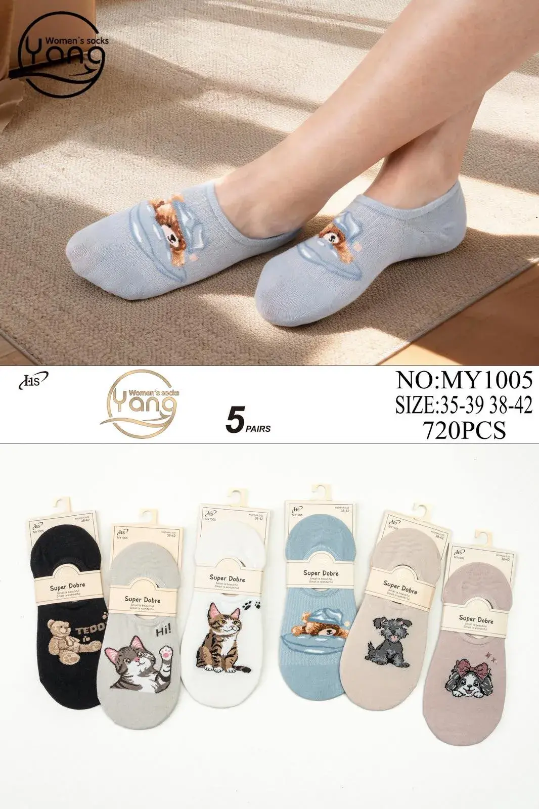 Skarpetki damskie Yang super thin NO-MY1005 rozmiar 35-38/42