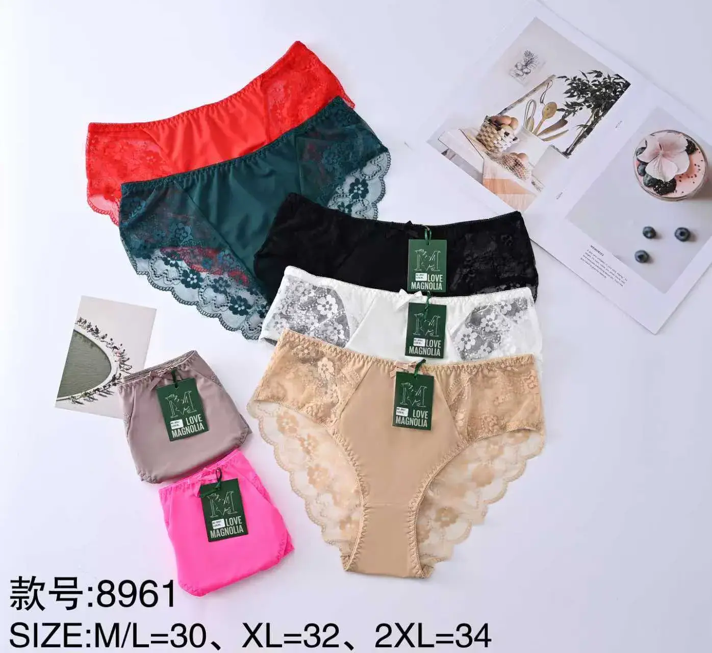 Majtki damskie koronkowe 5 szt. S/M-L30 XL32 2XL34