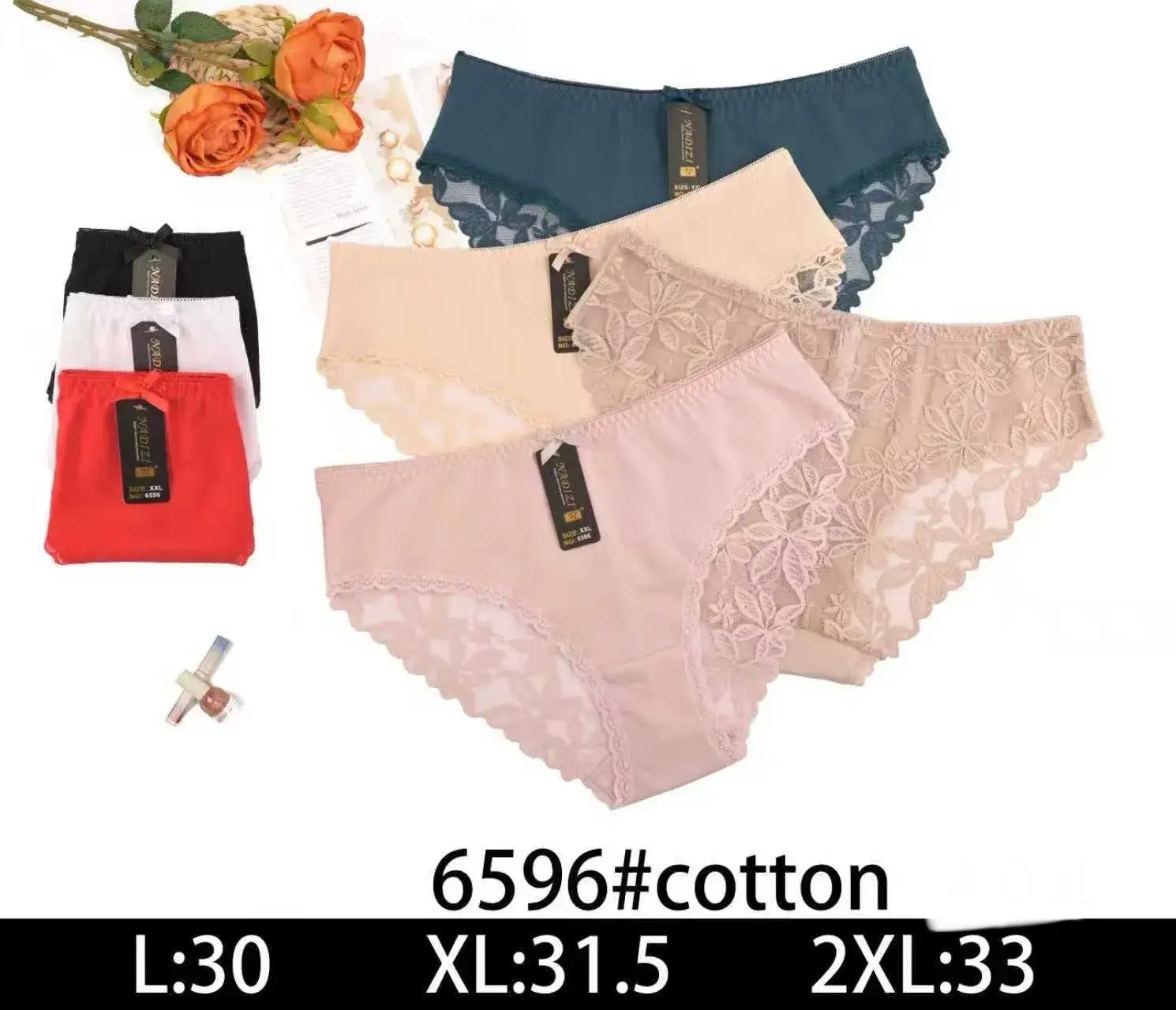 Majtki damskie bawełniane L:30 XL:31.5 2XL:33 6596