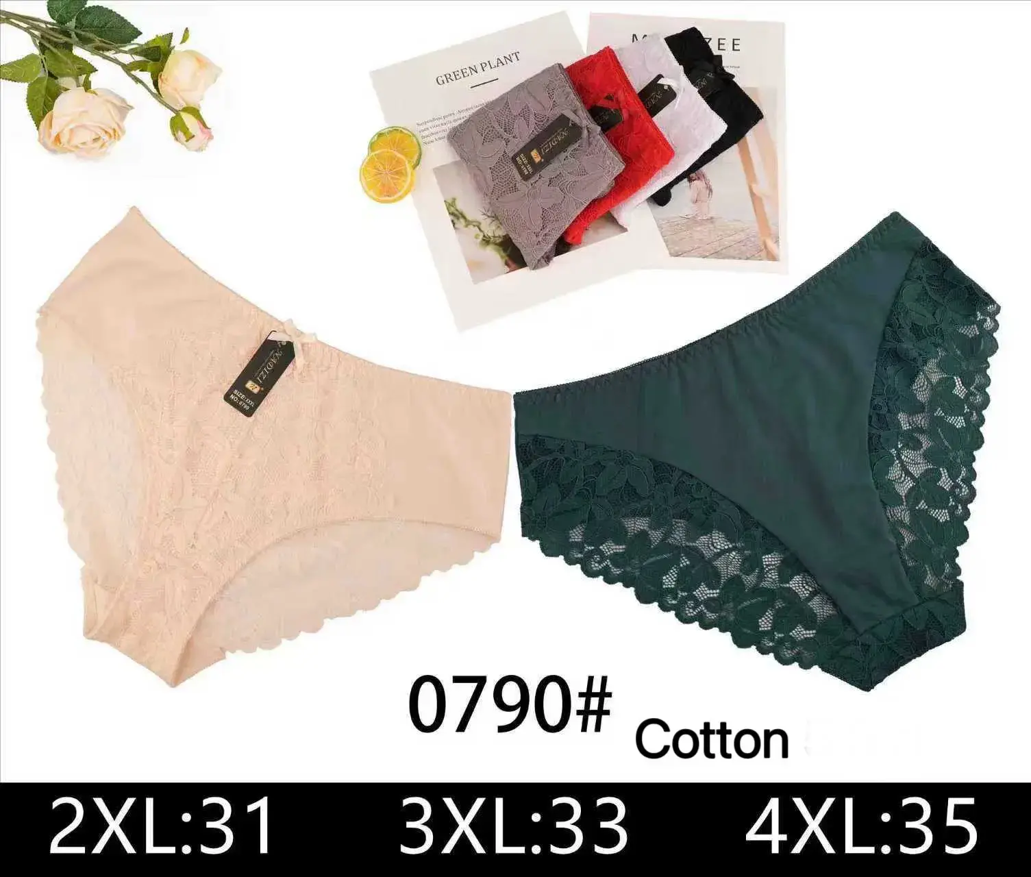 Majtki damskie bawełniane 2XL-4XL 0790#