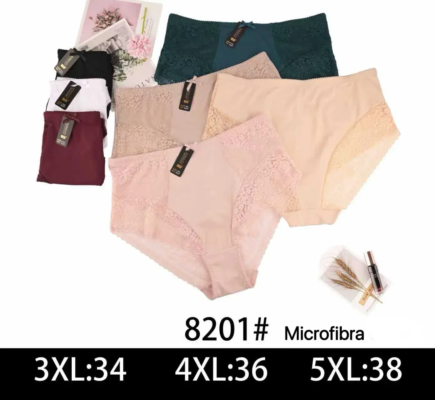 Majtki damskie mikrofibra 3XL-38, 4XL-36, 5XL-38