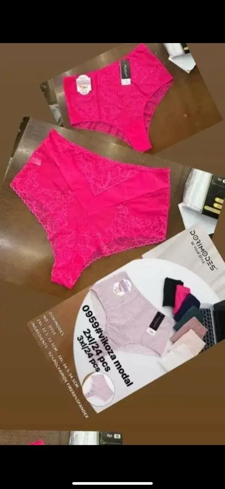Majtki damskie koronkowe różowe model
