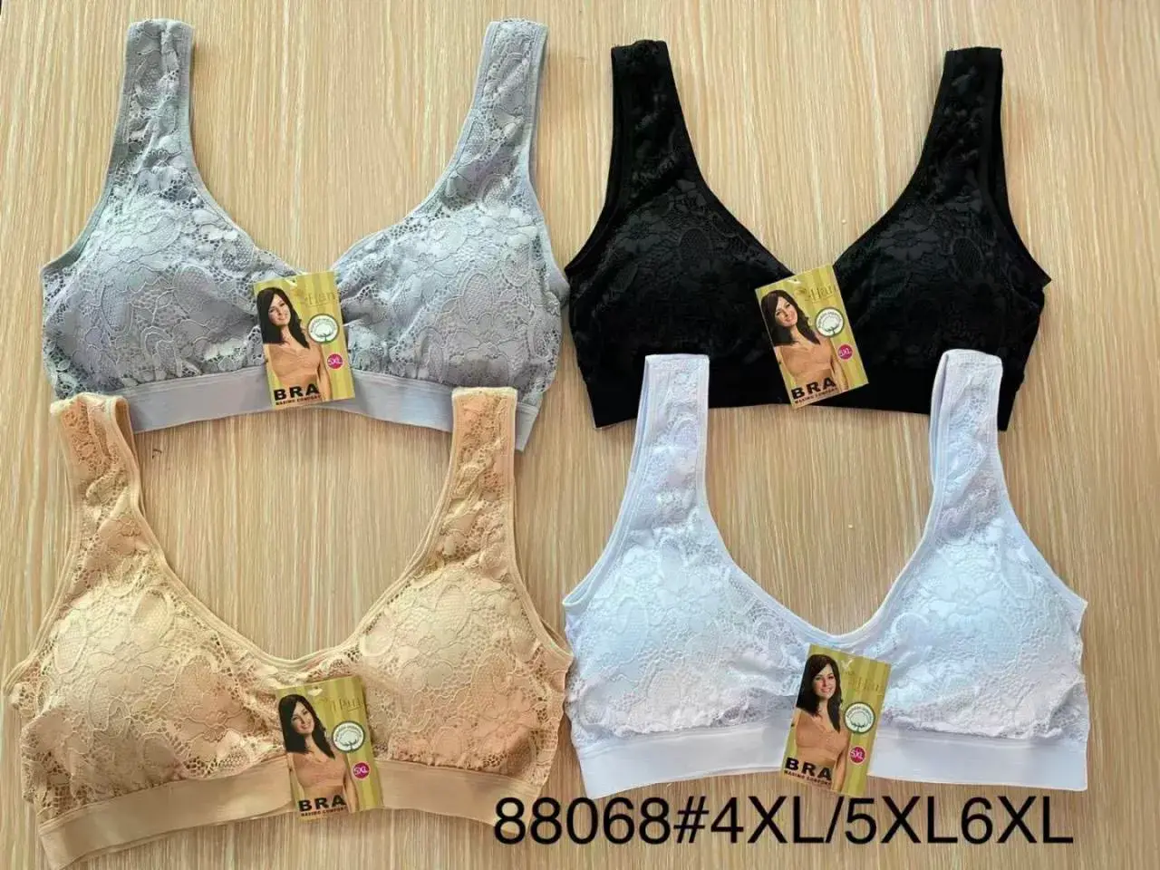 Biustonosz damski bezszwowy koronkowy 4XL/5XL/6XL
