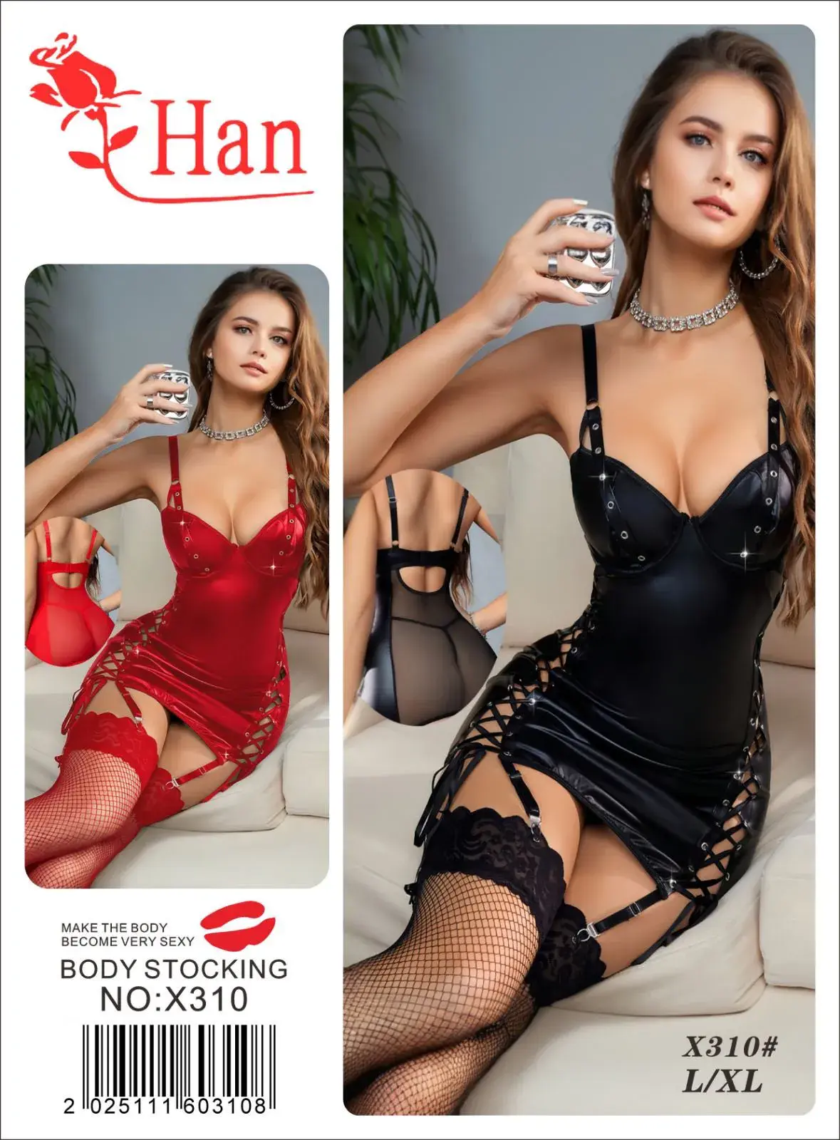 Pijama Damska Sexy Body Stocking Han X310 L/XL