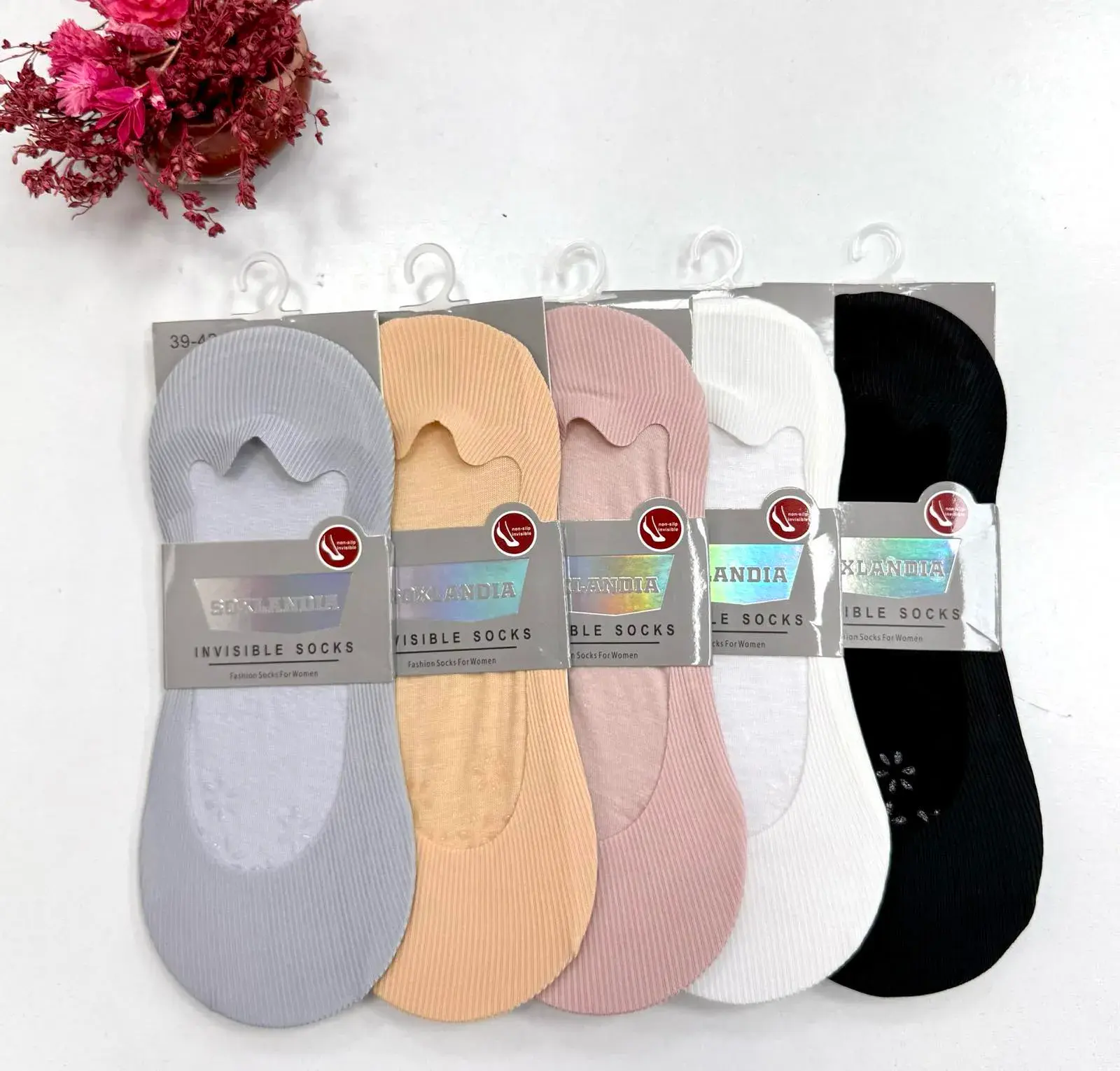 Skarpetki damskie Invisible Socks 5 par wielokolorowe
