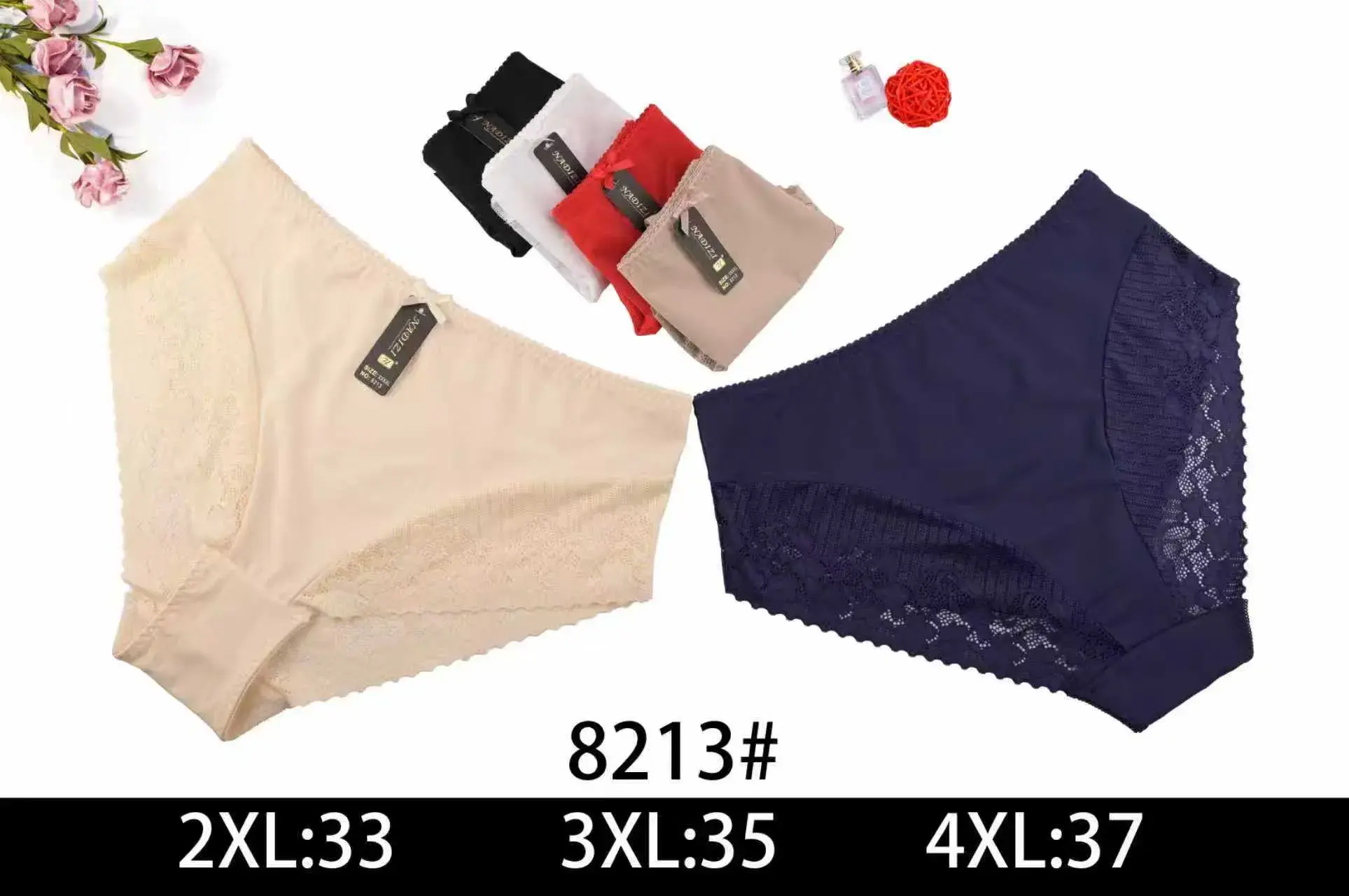 Majtki damskie XL-4XL 8213# 5 szt mix kolorów