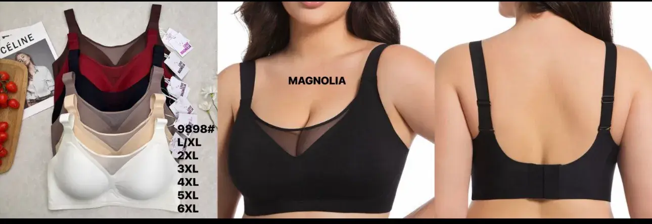 Biustonosz damski bezszwowy Magnolii XL-4XL, 4 szt.