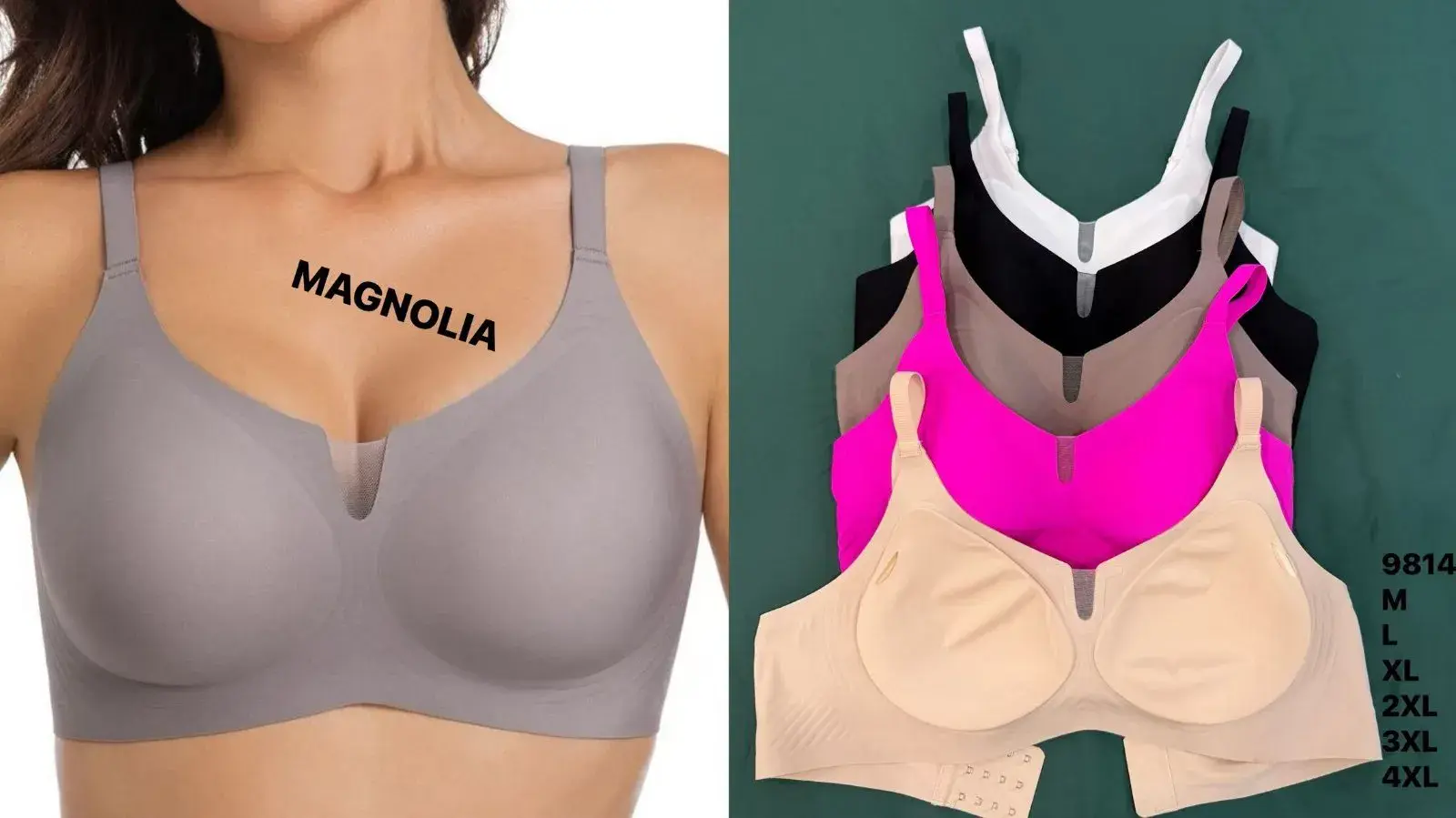 Biustonosz damski Magnolii bezszwowy M-4XL
