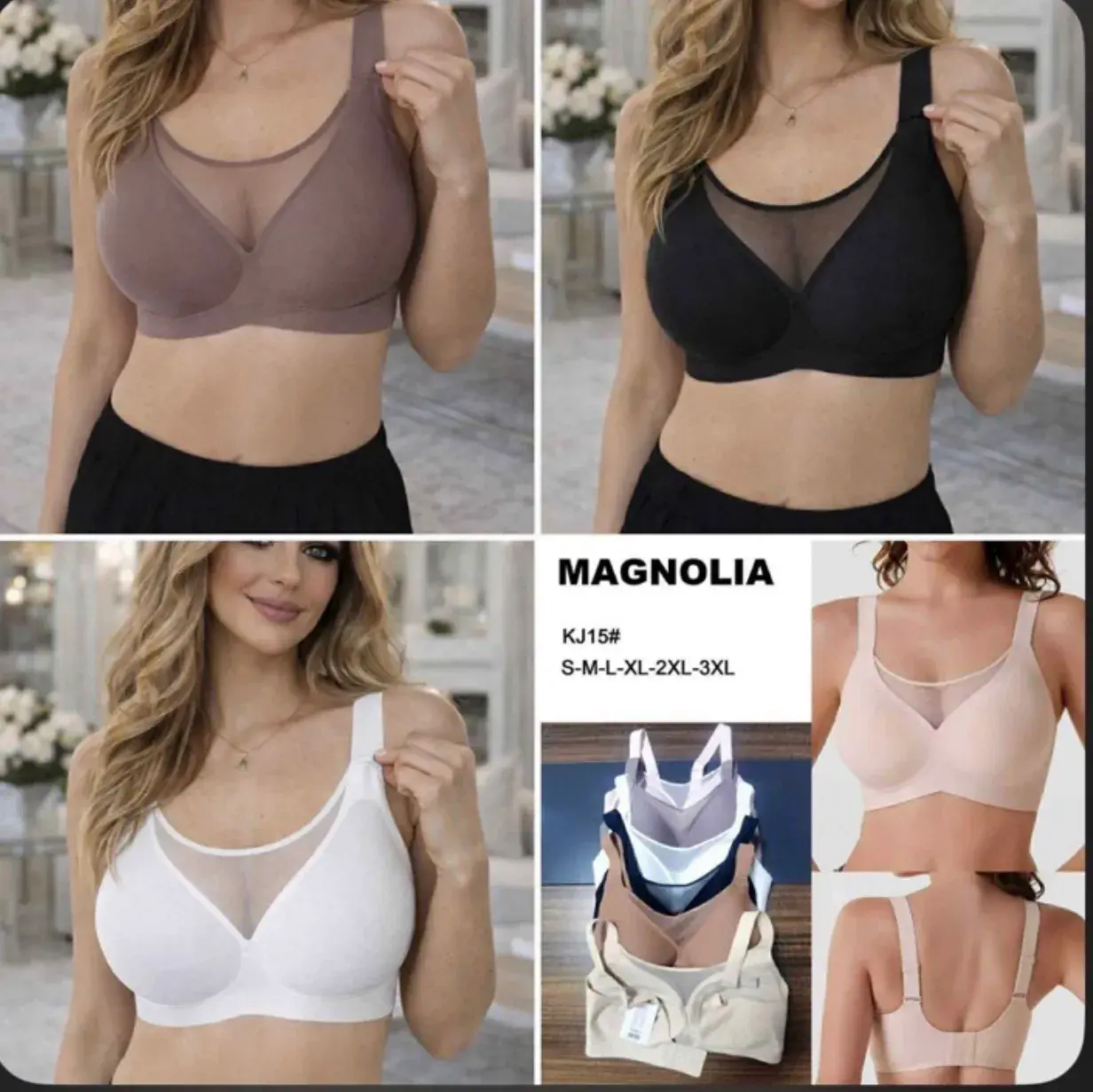 Biustonosz damski Magnolii S-5XL siatka mesh
