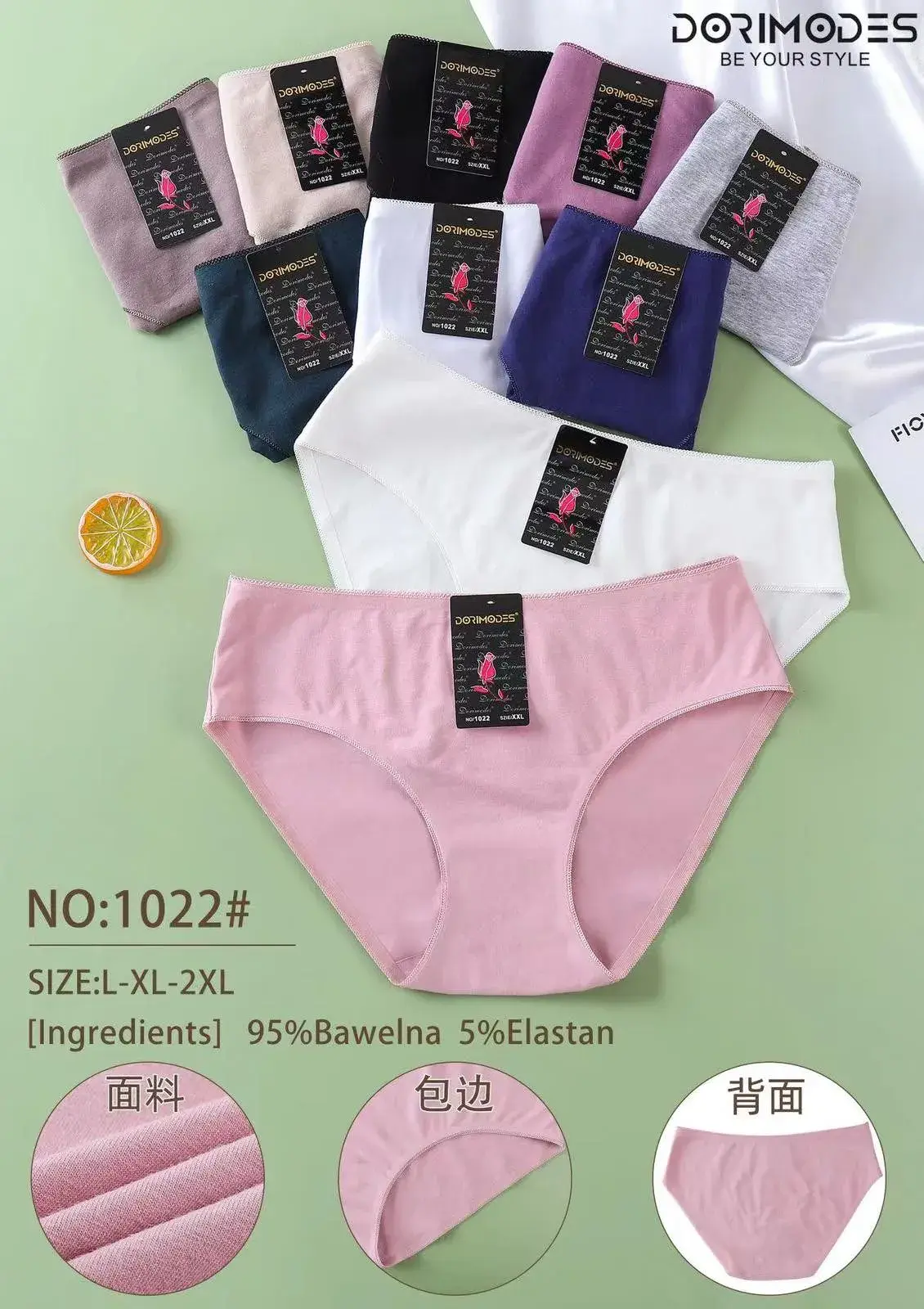 Majtki damskie DO BE MODE różowe XL-XXL NO-1022