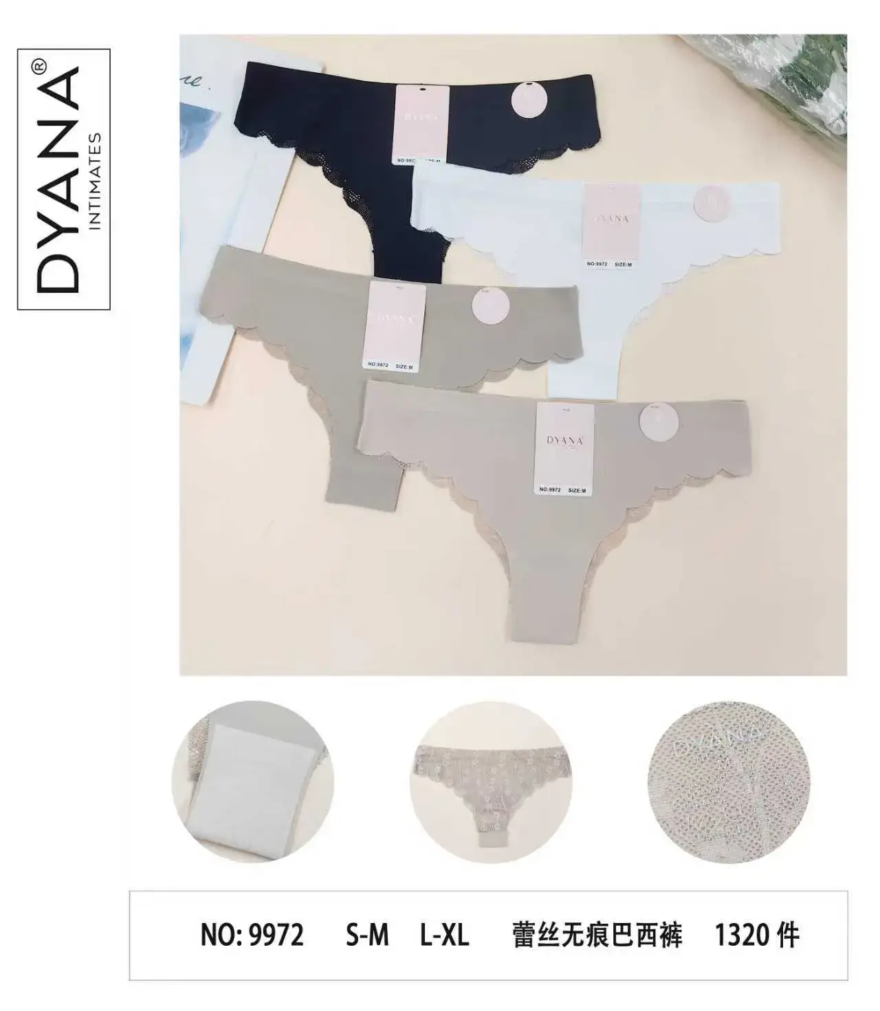 DYNANITES Majtki damskie stringi S-M-L XL 3 szt