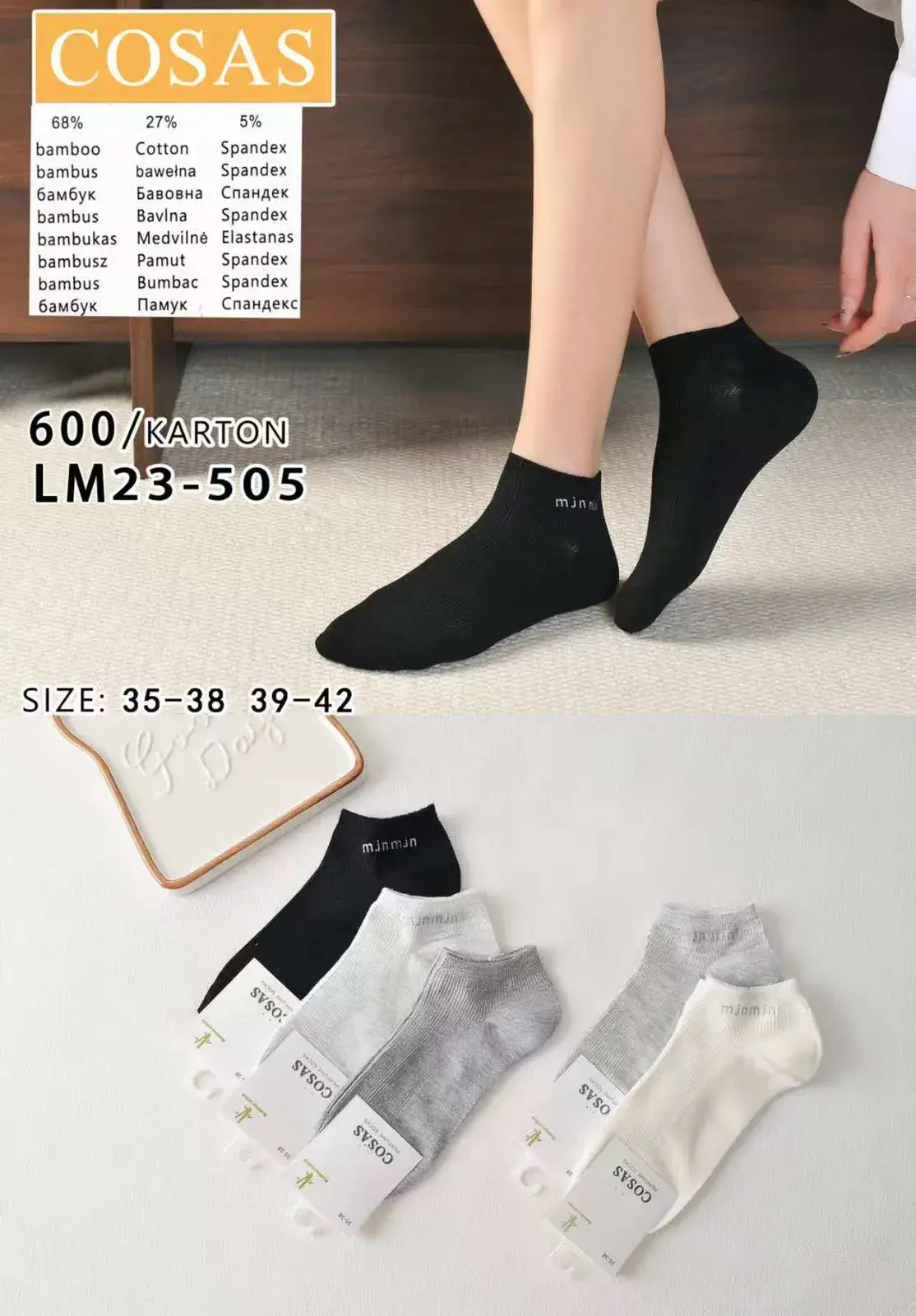 Skarpetki damskie COSASAS bawełna 35-42, 600/ carton