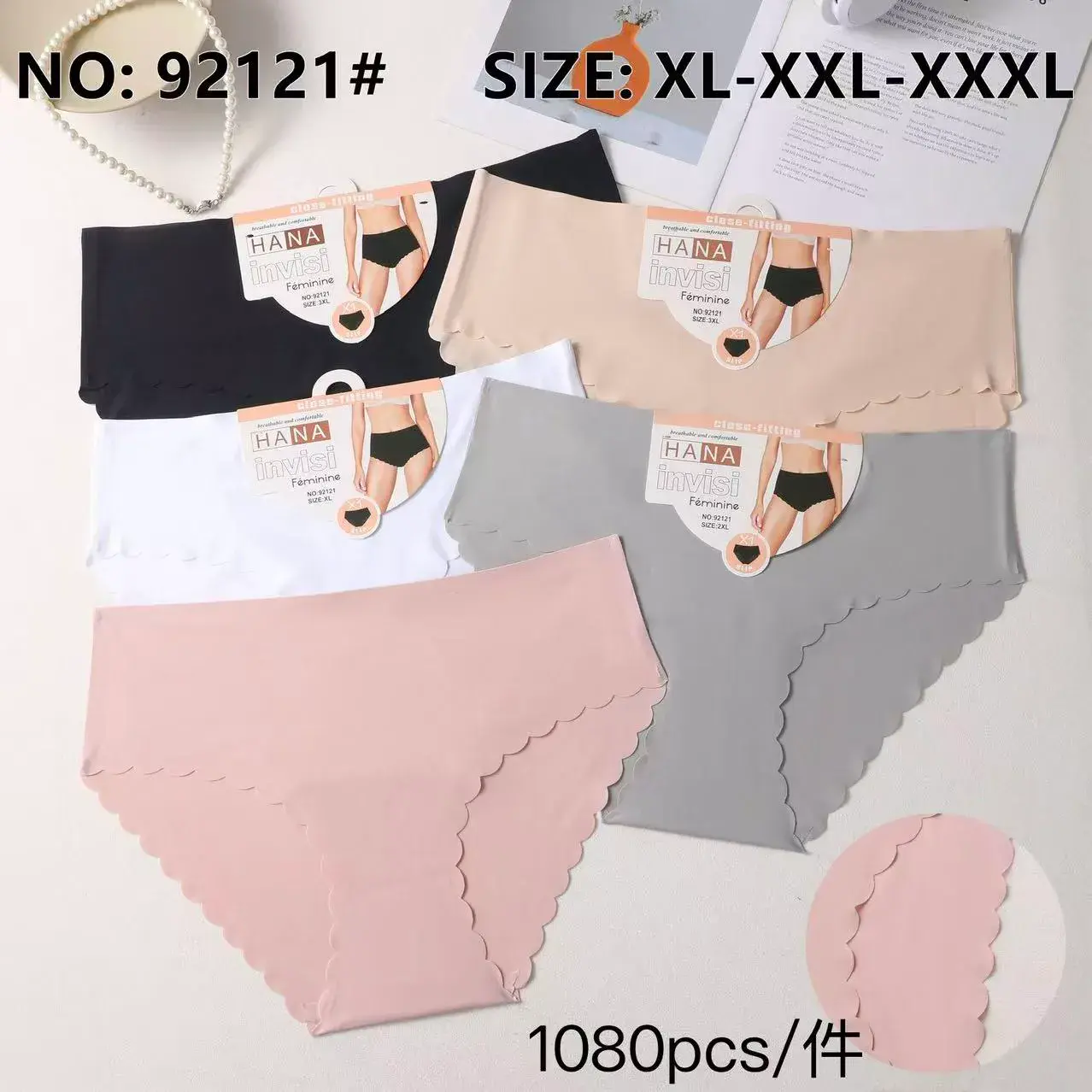 Majtki damskie bezszwowe Hana XL-XXXXL 4szt/pak