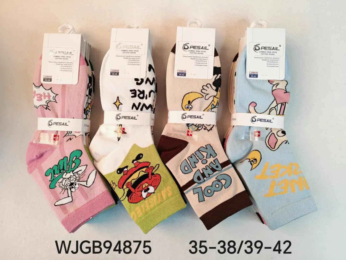Skarpetki damskie GBSAL kolorowe wzory roz. 35-38/39-42