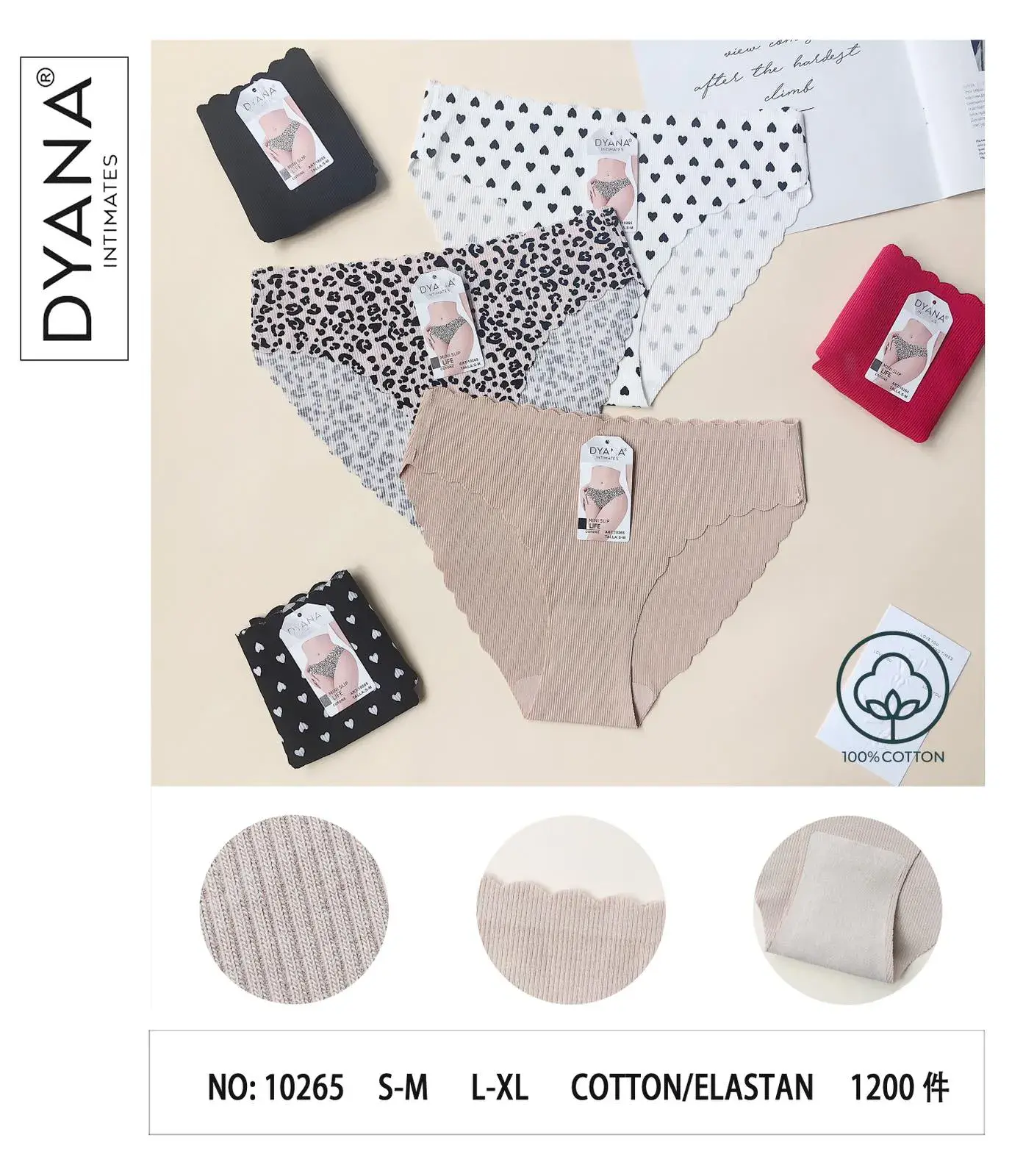 Majtki damskie Dyna Intimates 1026 S-M-L bawełna/elastan