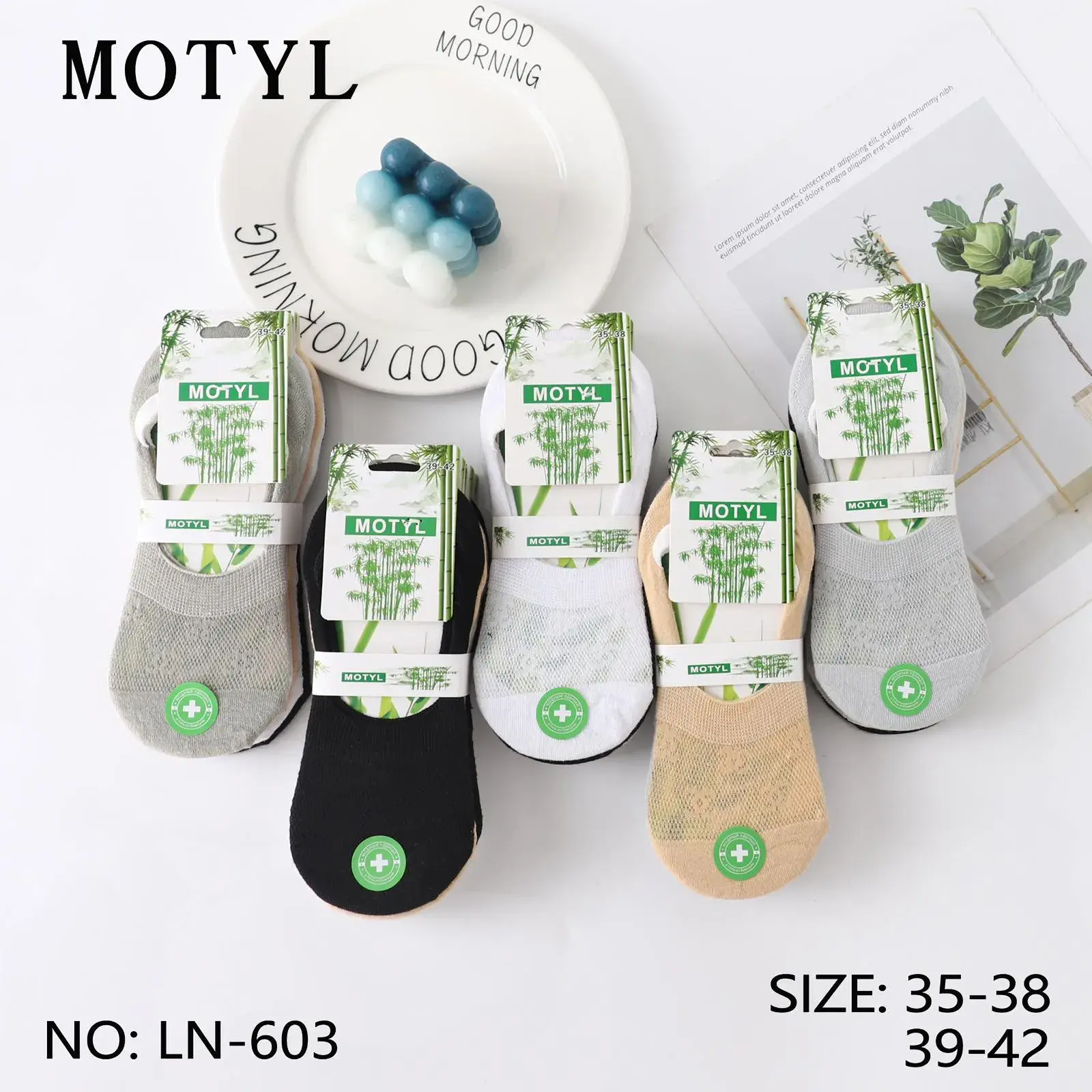 Skarpetki damskie Motyl 5 par, roz. 35-38 i 39-42, LN-603