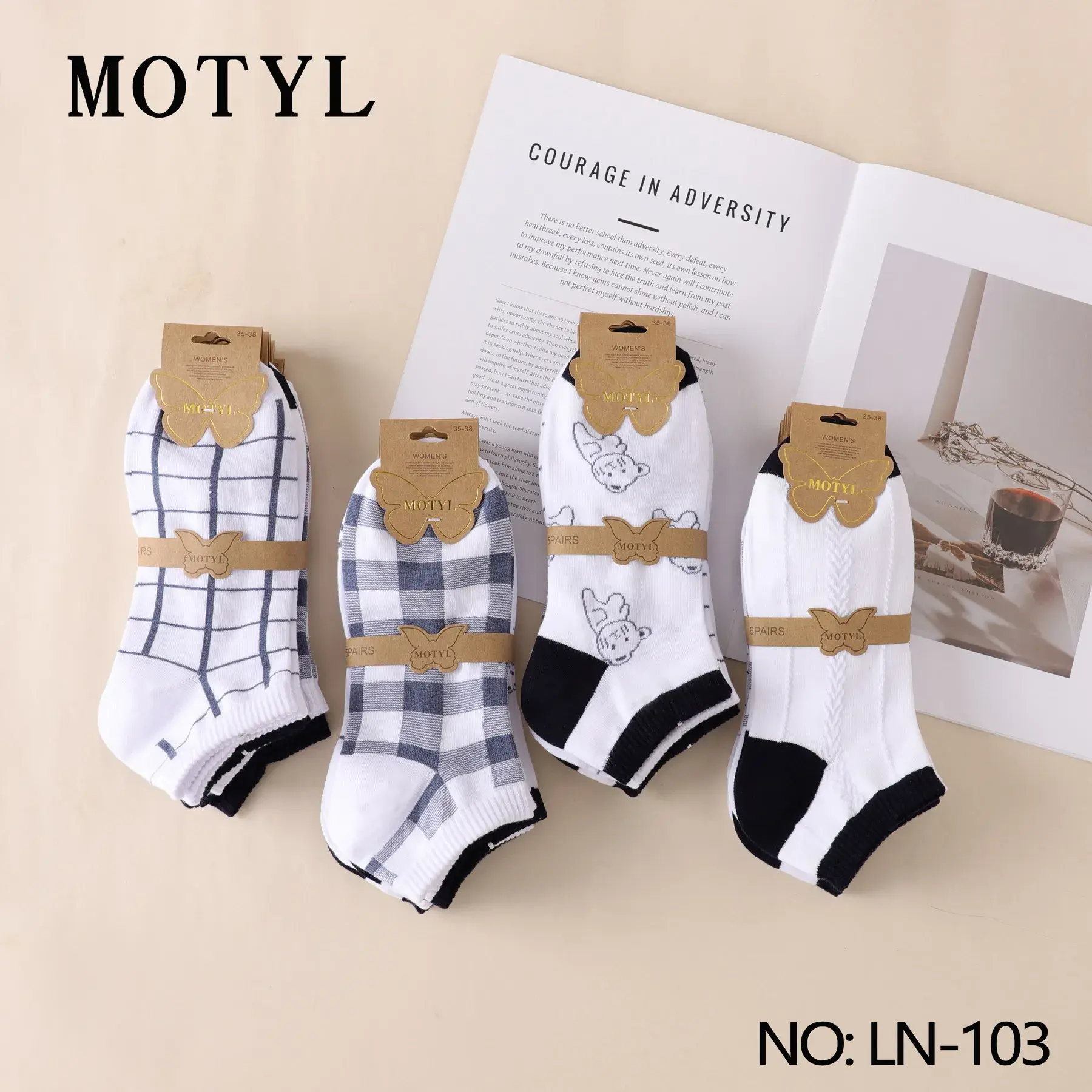 Skarpetki damskie Motyl NO: LN-103