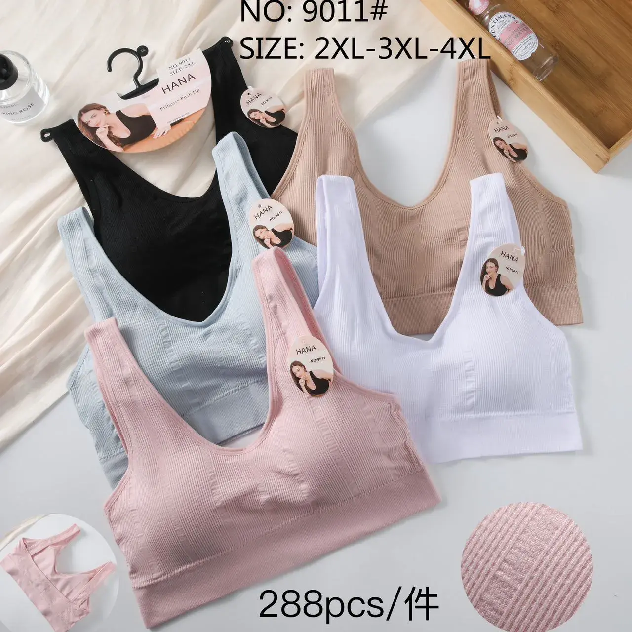 Biustonosz damski HANA bezszwowy 2XL-4XL, 6 kolorów