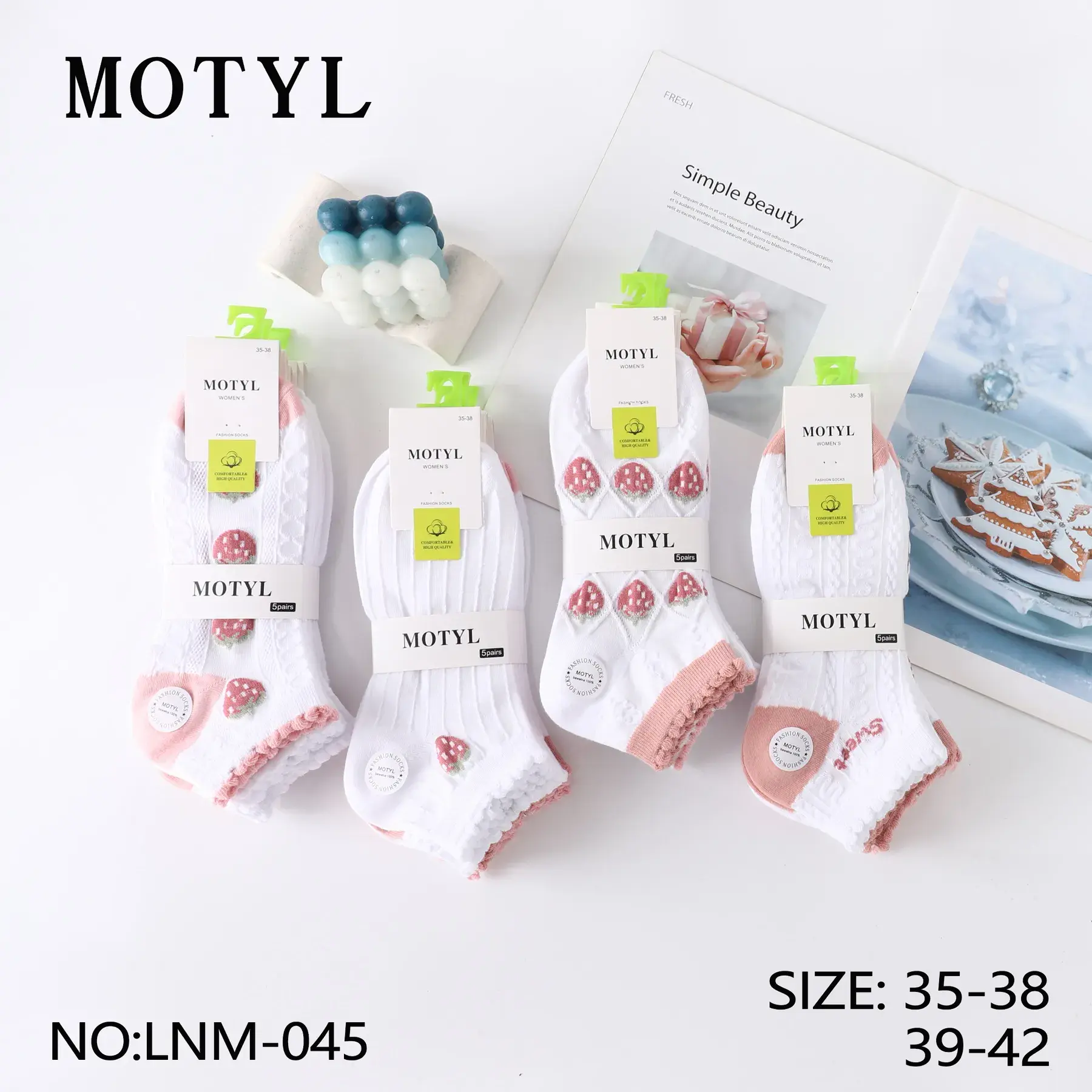 Skarpetki damskie Motyl rozmiar 35-38 i 39-42 NO:LNM-04