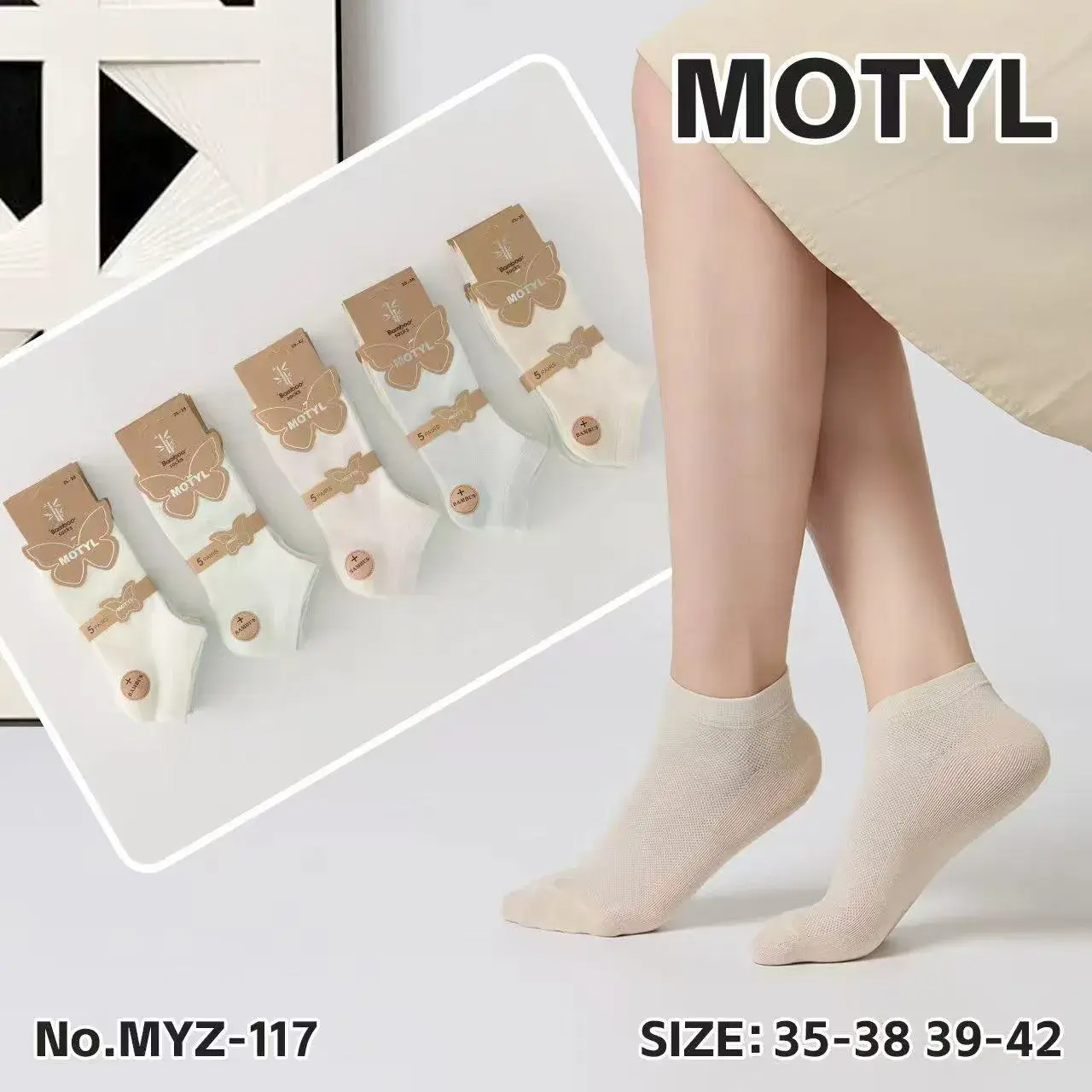 Skarpetki damskie motyle NO.MYZ-117 rozmiar 35-38