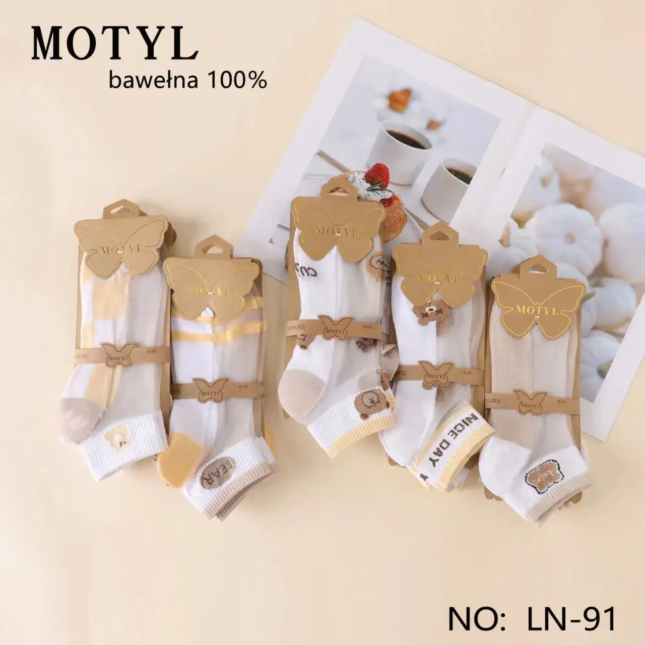 Skarpetki Motylek 100% bawełna