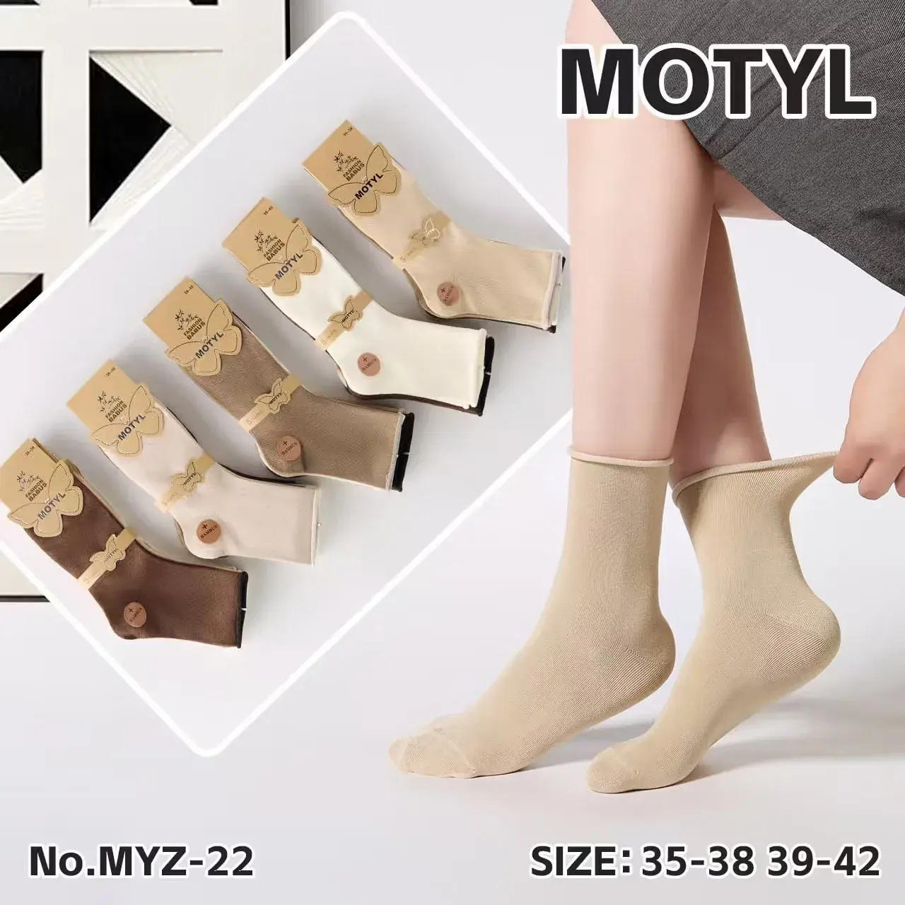 Skarpetki damskie Motyle rozmiar 35-38/39-42 No.MYZ-22