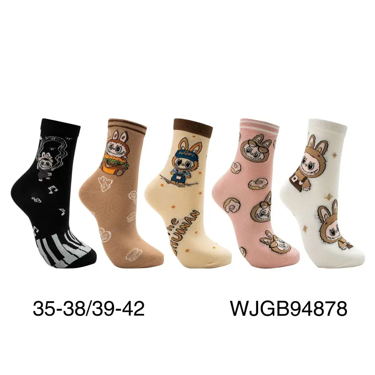 Skarpetki damskie kawaii z króliczkami 35-38/39-42