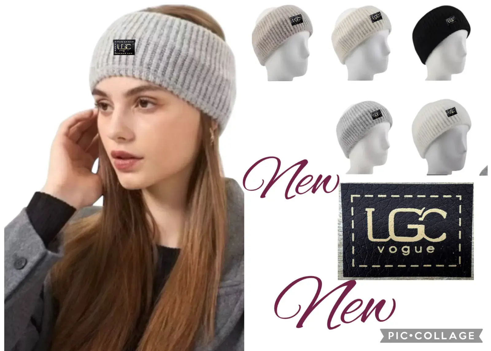 Opaski damskie LGC Vogue, szare i czarne, 6 szt.